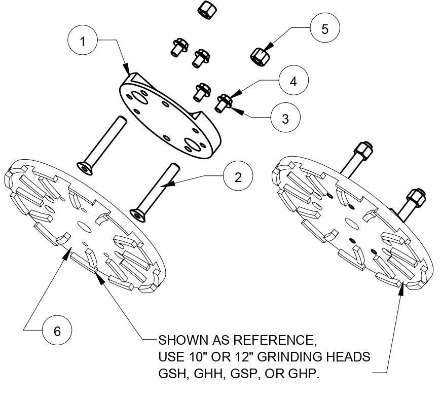 Flange Assembly Parts For CC200 Dual Head Floor Grinder By Diamond Products