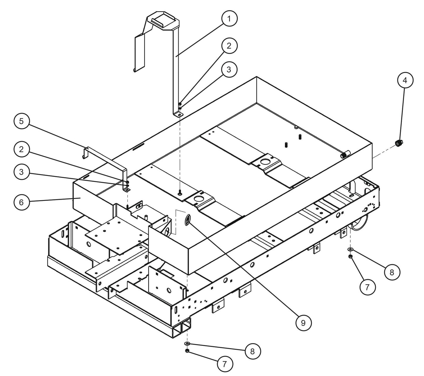 CE V-Series Night Lite Pro II Fluid Containment Tray Parts By Allmand