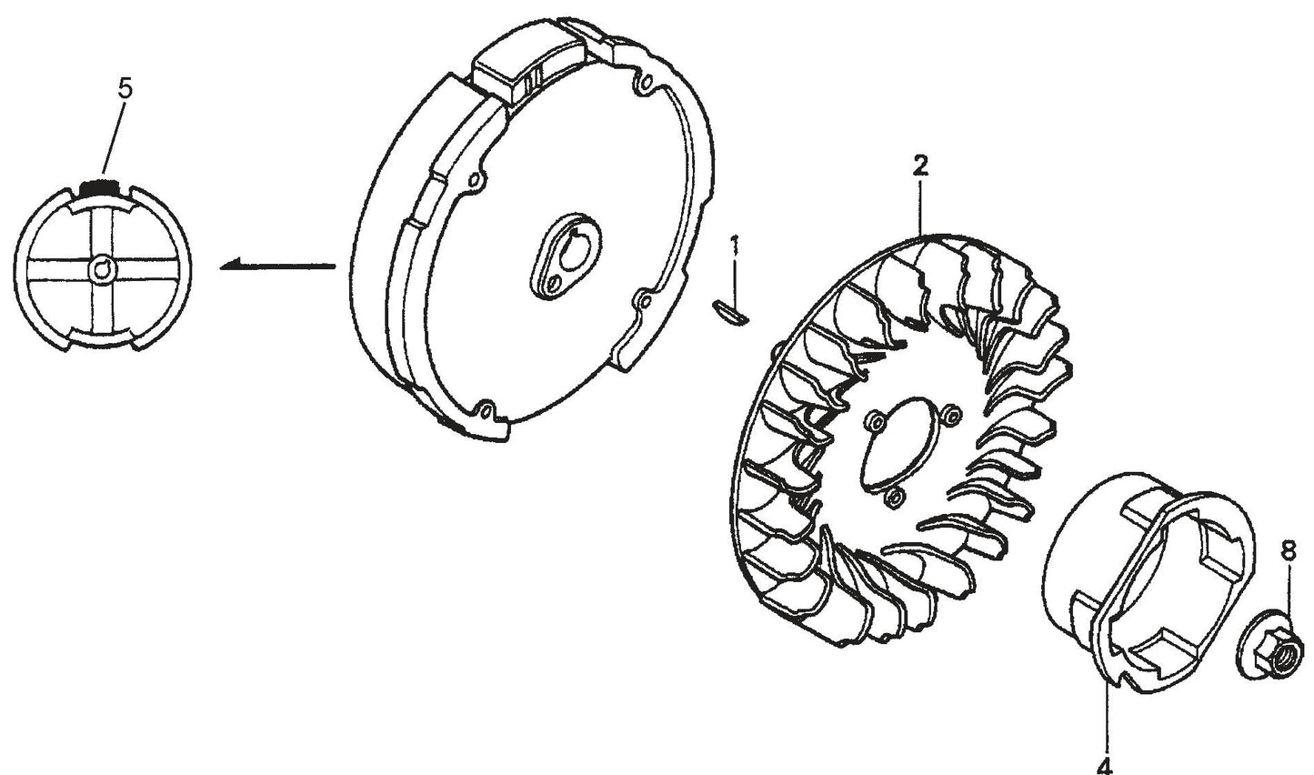 MVC70H/HW Honda GX160K1QMX2 Engine Flywheel Assembly Parts