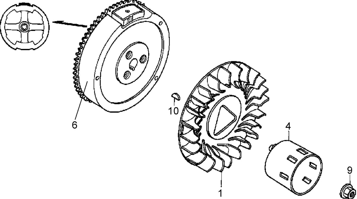 MVH402GHB HONDA GX390K1SMX2 Flywheel Assembly Parts