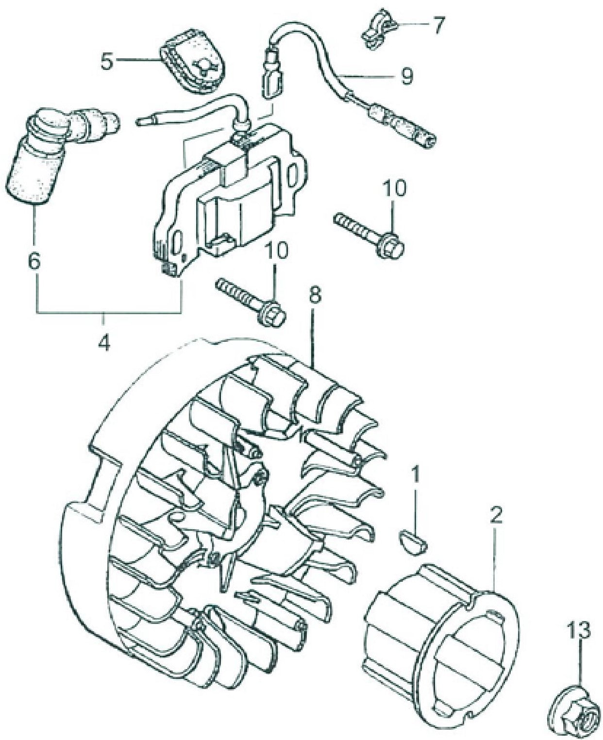MTX70HD Honda GX100RTKRBF Engine Flywheel Ignition Assembly Parts