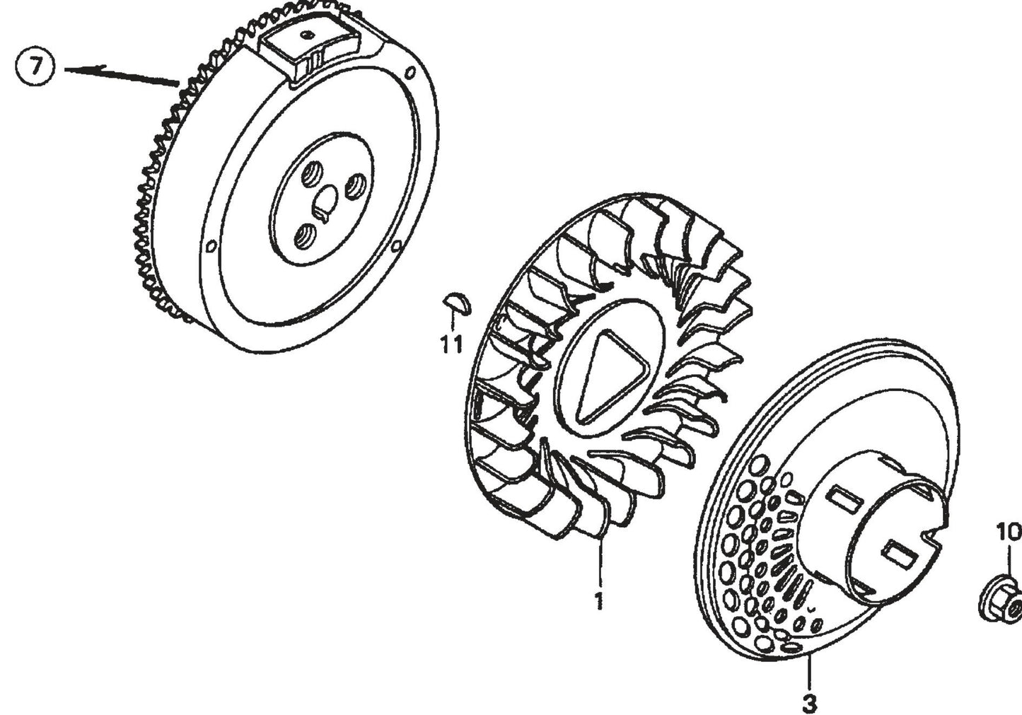 Honda GX390K1QWT2 Engine Flywheel Assembly Parts For SP2 13H20A SP2 S20H20A By Multiquip