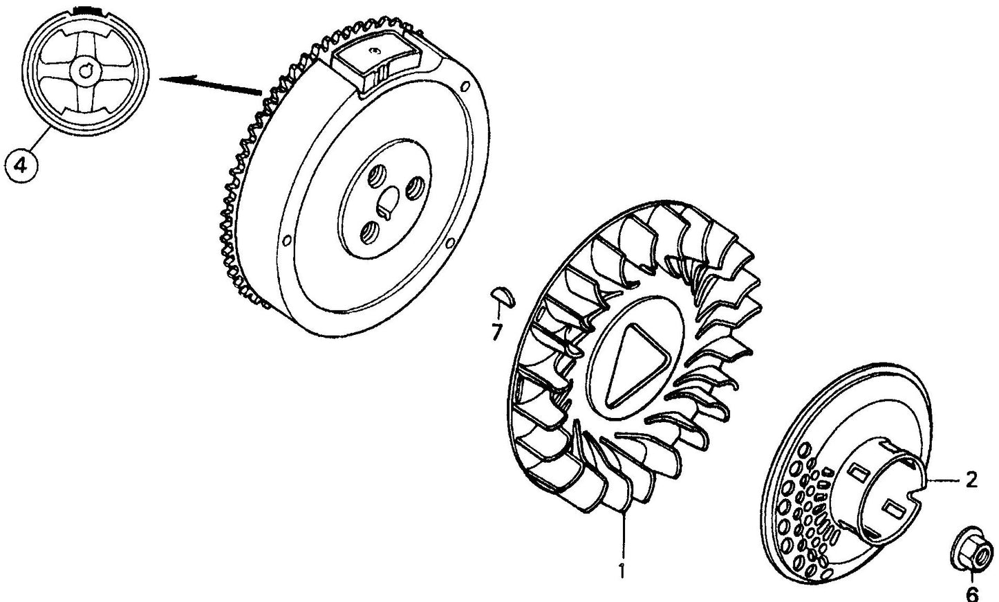 MVH304GHB Honda GX340K1SMX2 Flywheel Assembly Parts