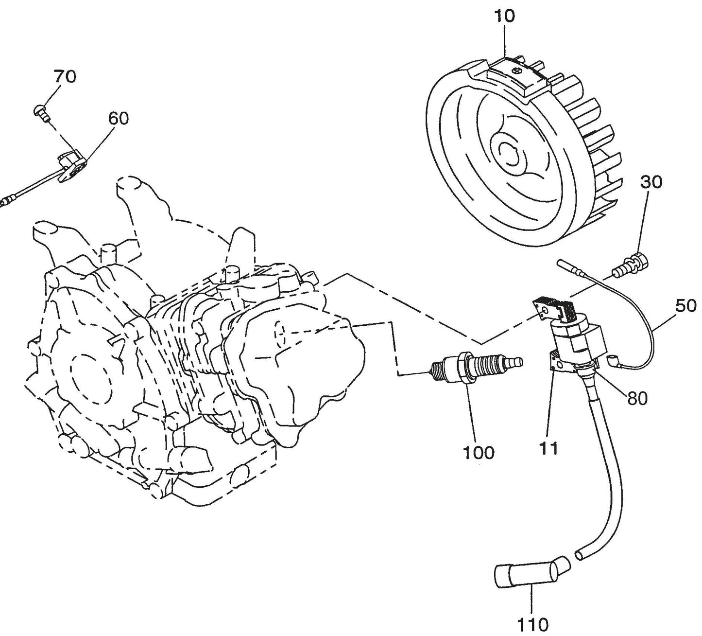 QP2TE ROBIN EX170D50021 Engine Flywheel Assembly Parts By Multiquip