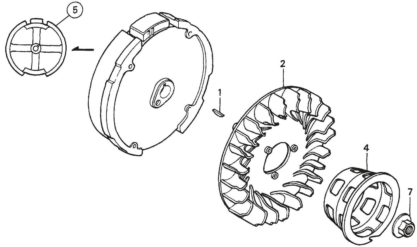 MQ QP204H HONDA GX120K1PX2/GX120U1PX2 Engine Flywheel Assembly Parts By Multiquip