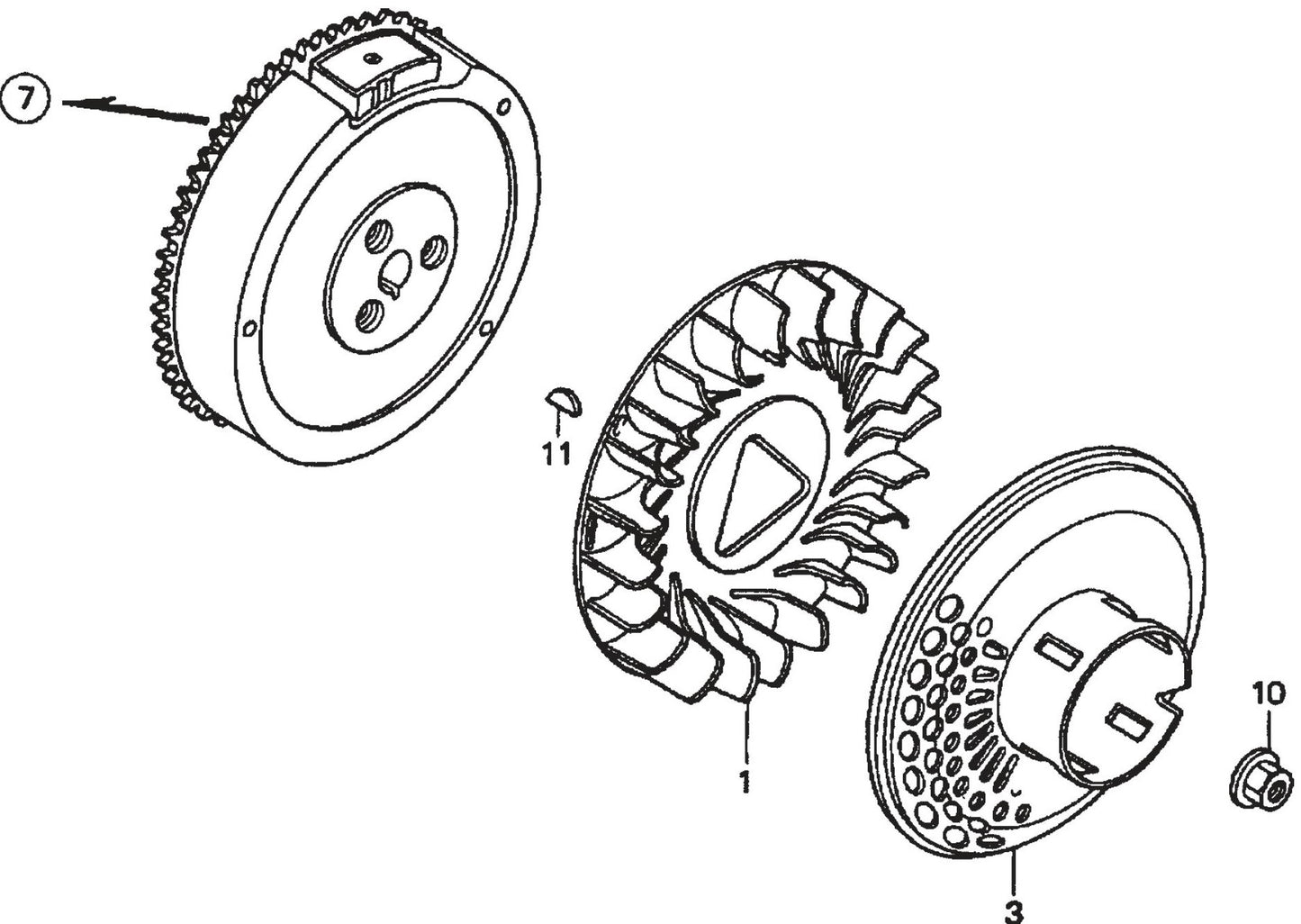 Honda GX390K1QWT2 Engine Flywheel Assembly Parts For SP2 13H20 S13H20 S20H20 By Multiquip