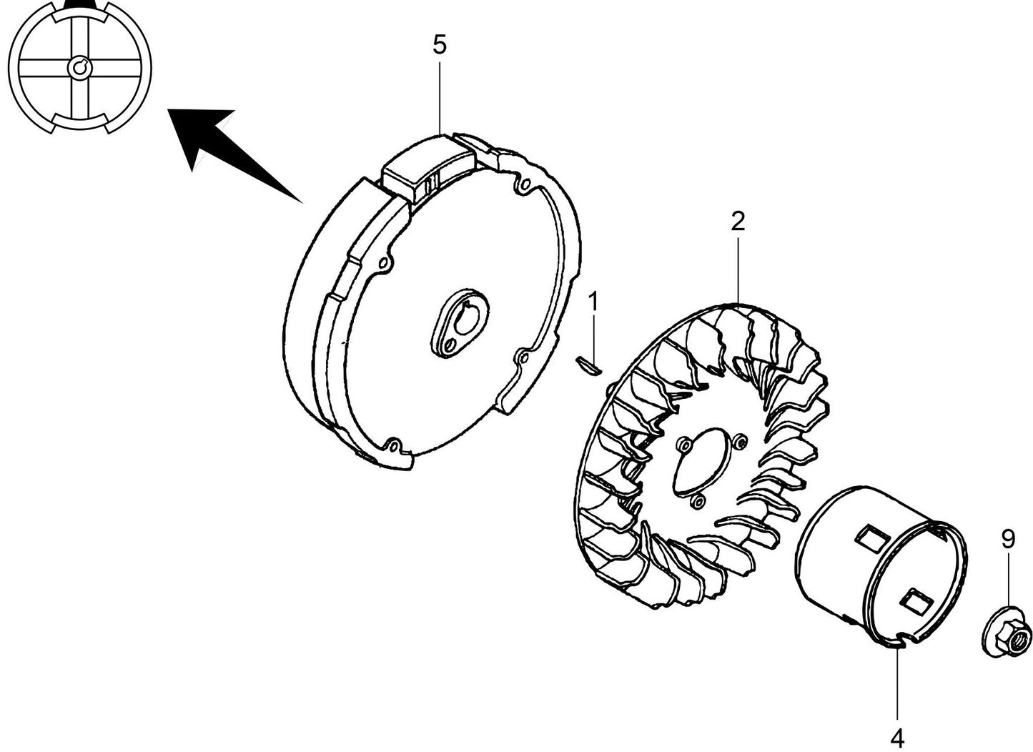 MVH128GH Honda GX160UT2SCM Flywheel Assembly Parts
