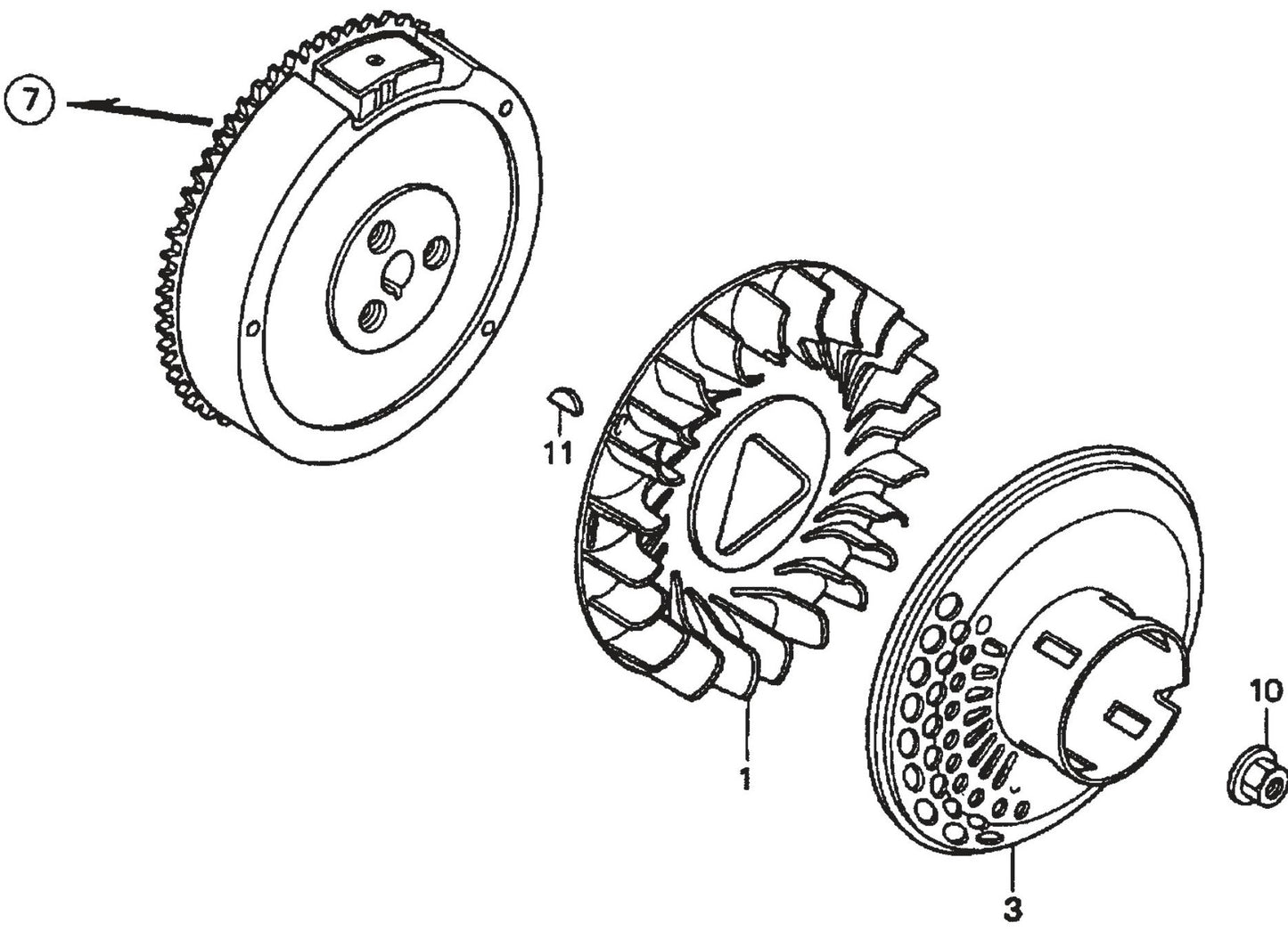 Honda GX390K1QWT2 Engine Flywheel Assembly Parts For SP2 CE13H20 SCE13H20 SCE20H20 By Multiquip