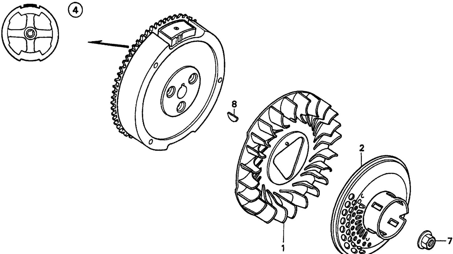 T30H HONDA GX240K1PMT2 Engine Flywheel Assembly Parts By Multiquip