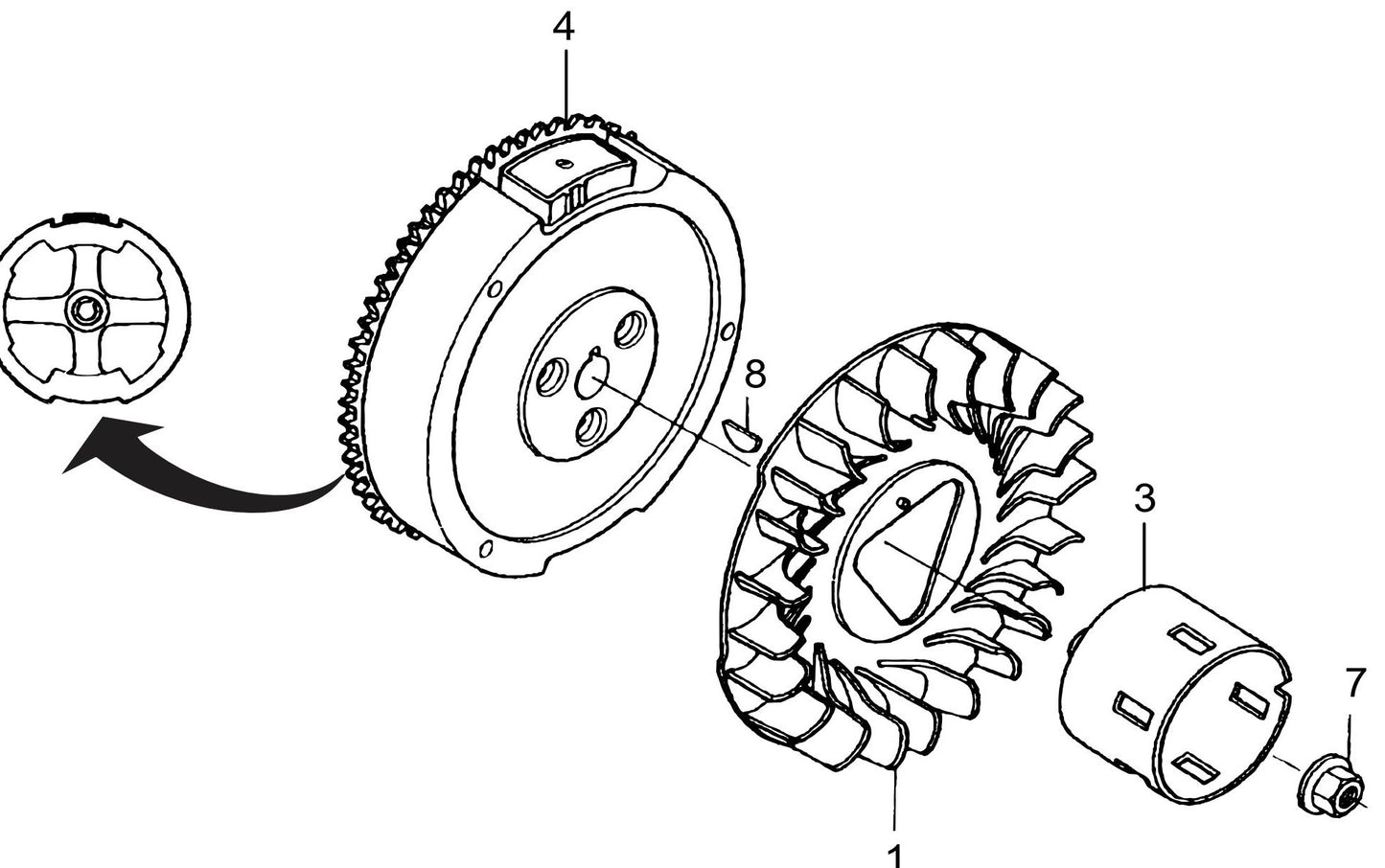 MVH308GH Honda GX270UT2SCM Flywheel Assembly Parts
