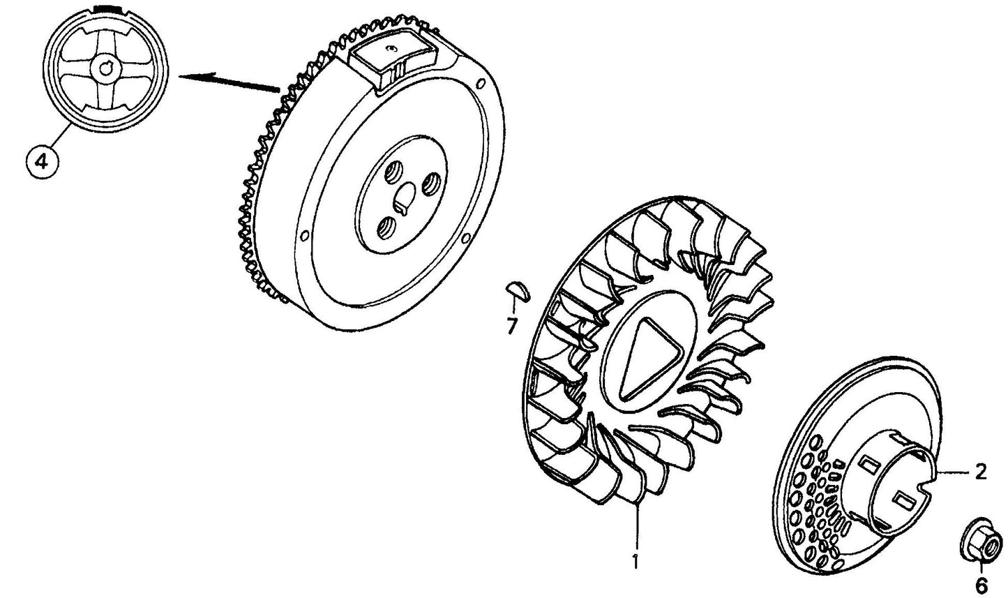QP40TH HONDA GX340K1QA2 Engine Flywheel Assembly Parts By Multiquip