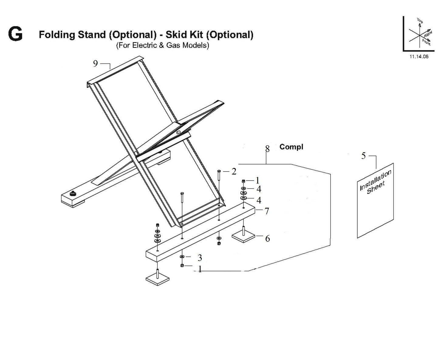 Folding Stand Parts For TS 355 G By Husqvarna