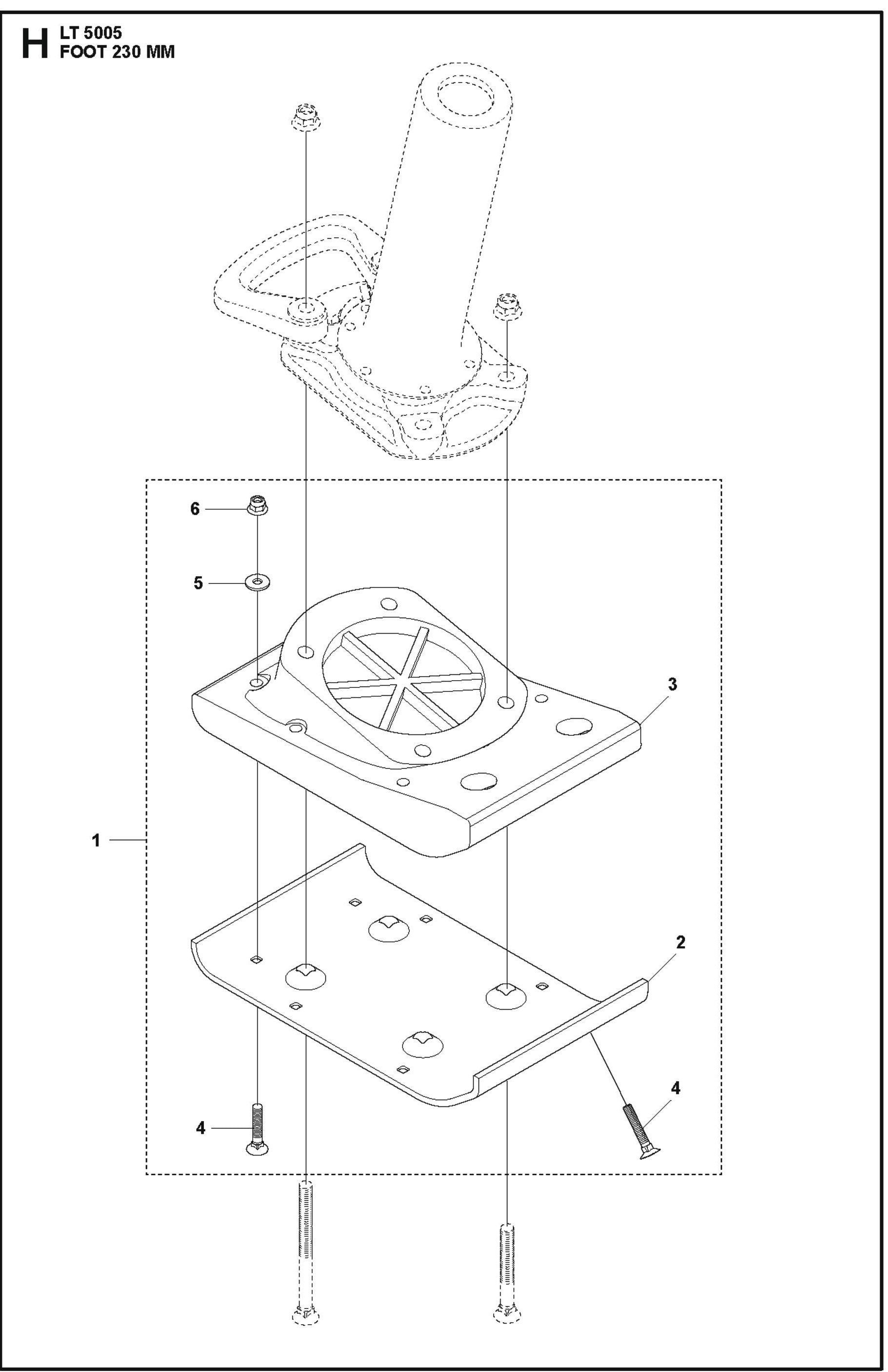 Foot 230mm Assembly Parts For LT 5005 Compaction Rammer By Husqvarna