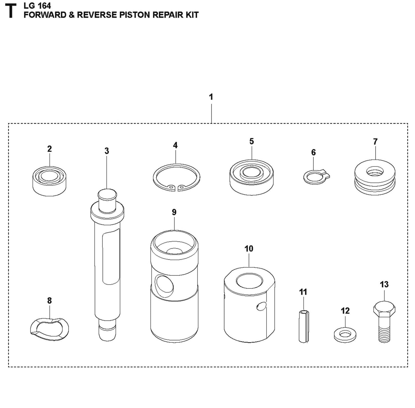 Forward And Reverse Piston Repair Kit Parts For LG 164 Diesel By Husqvarna