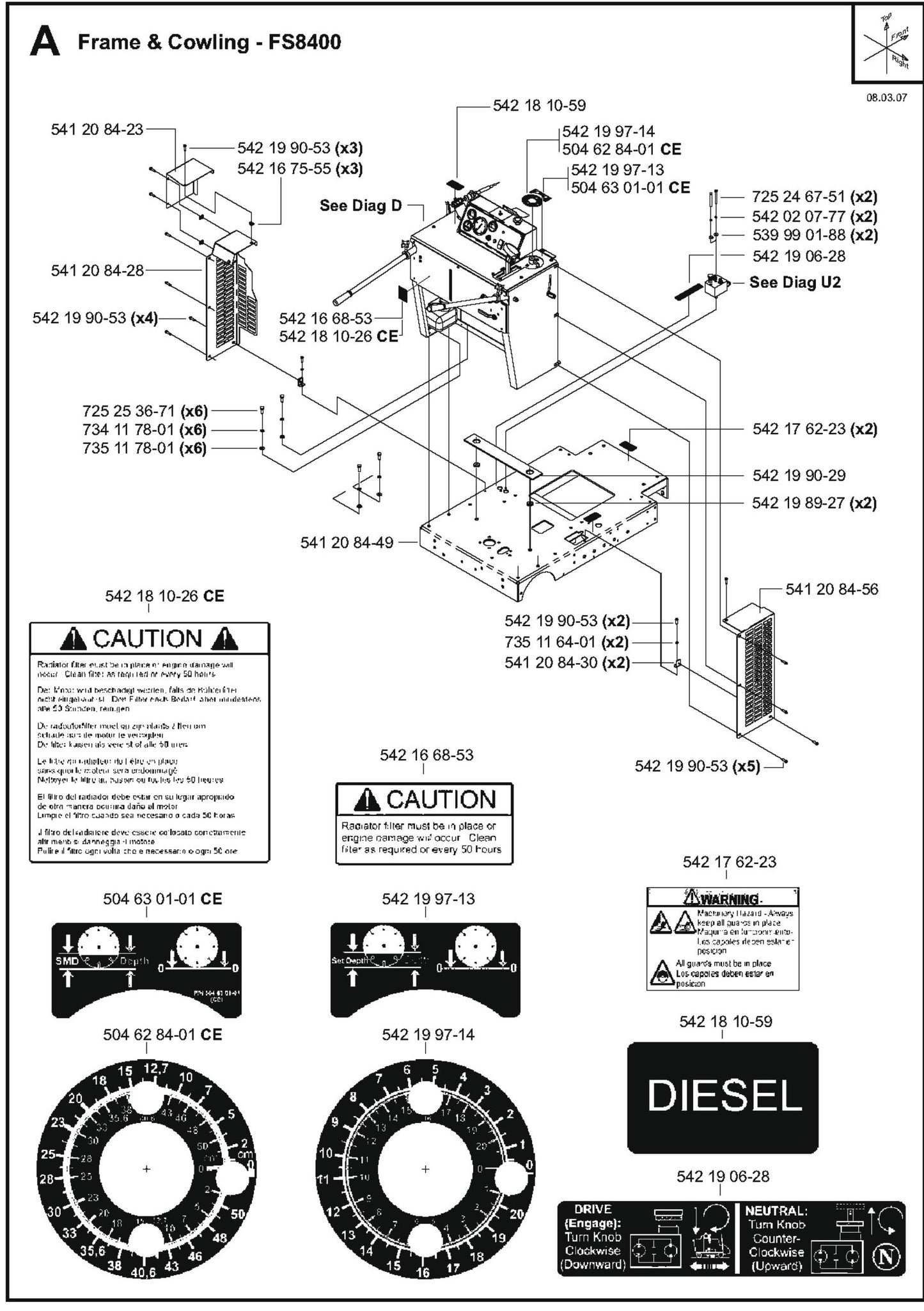 Frame And Cowling Parts for FS8400 D By Husqvarna