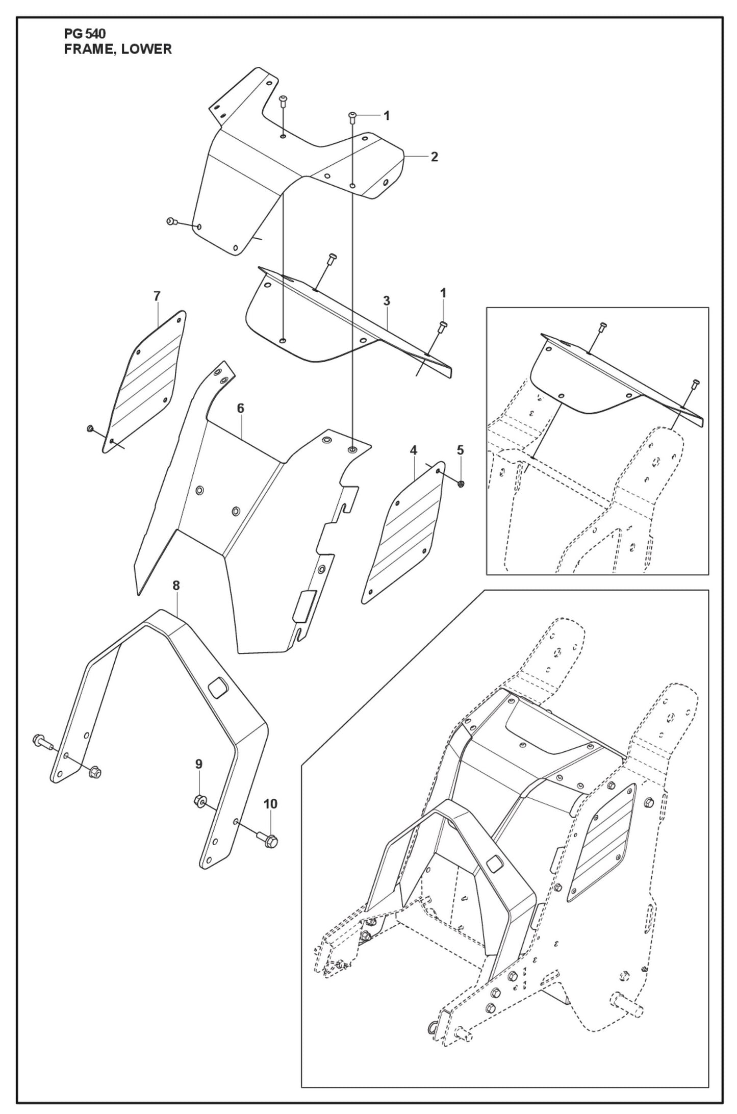 Frame, Lower Parts For PG 540 4 KW By Husqvarna