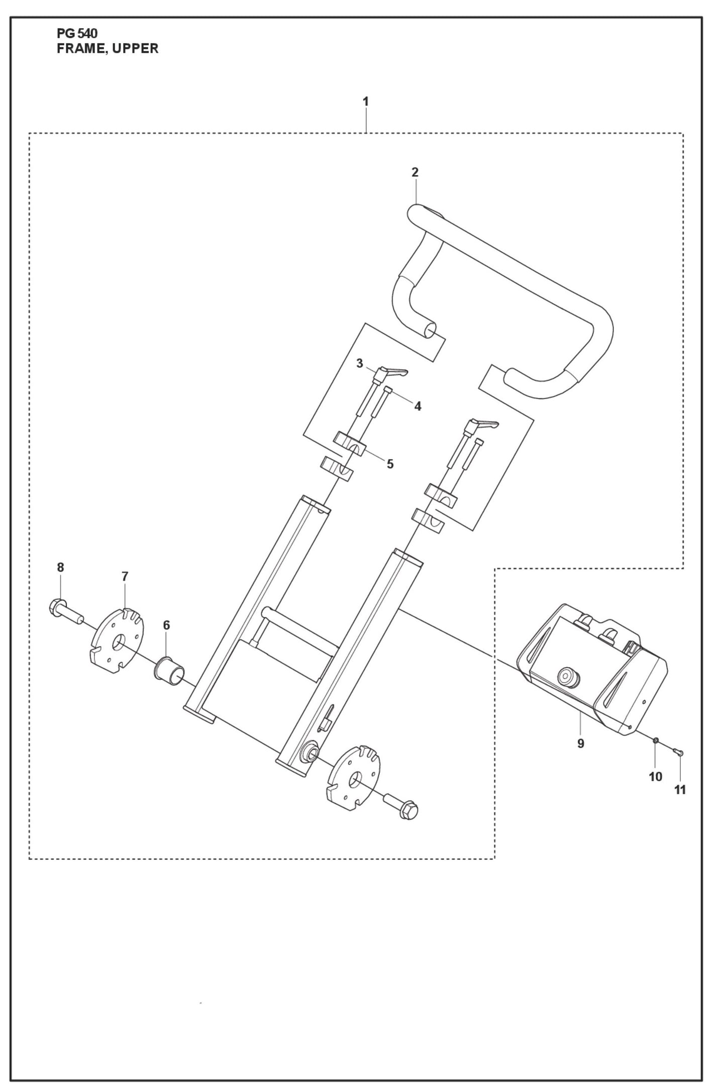 Frame, Upper Parts For PG 540 4 KW By Husqvarna