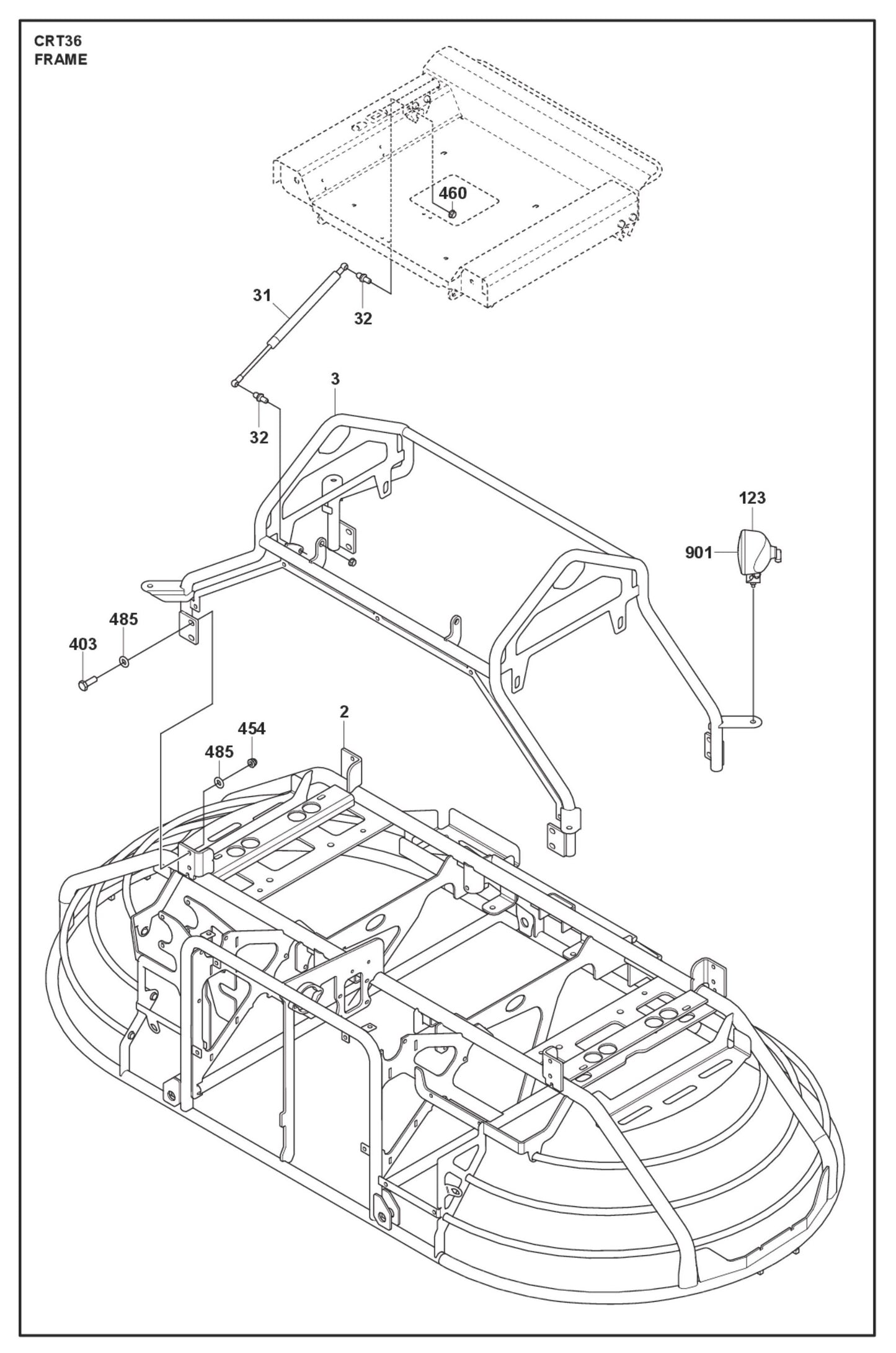 Frame Parts For Ride On Trowel CRT 36 By Husqvarna