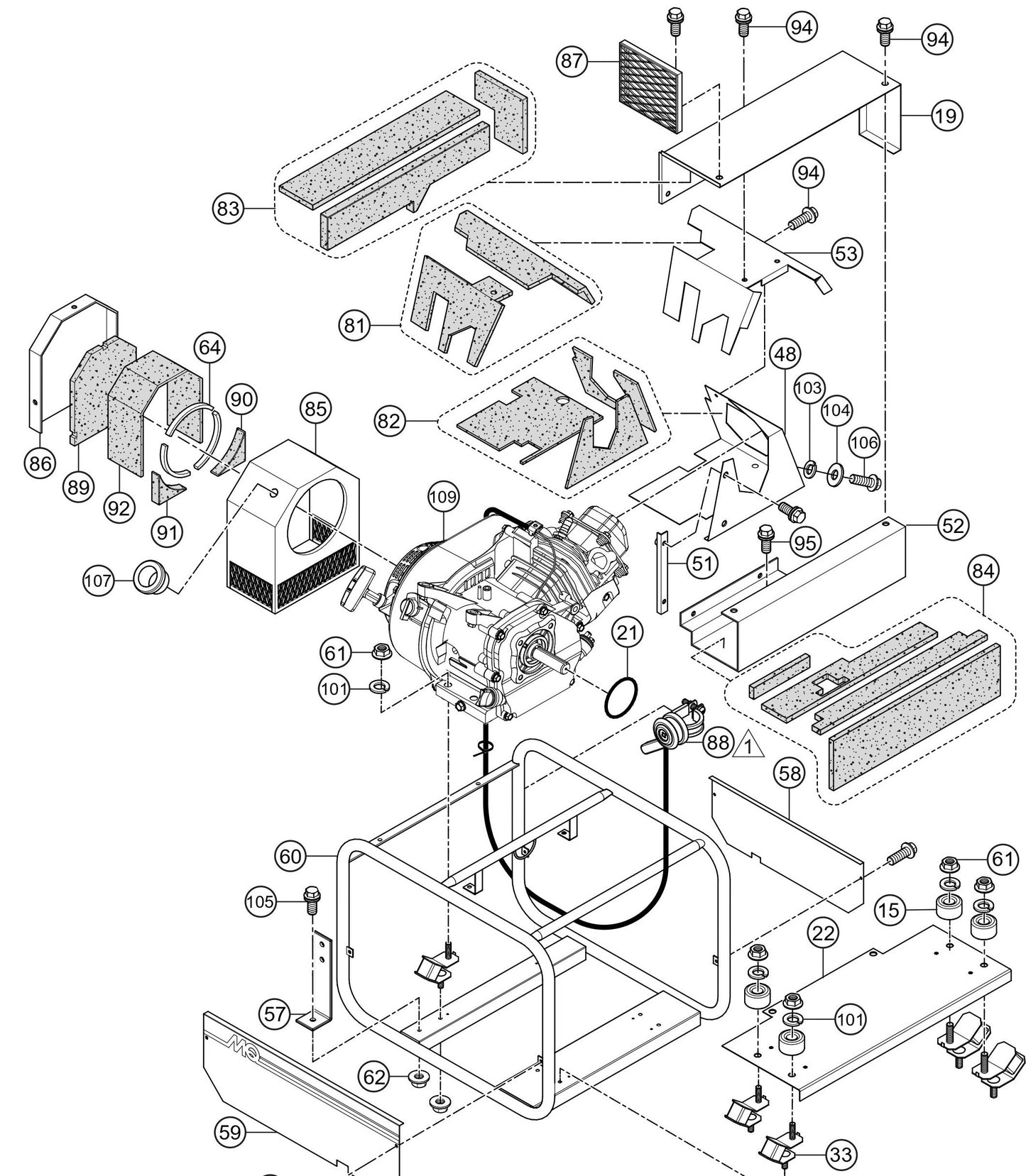 QP3THX Frame Assembly Parts By Multiquip