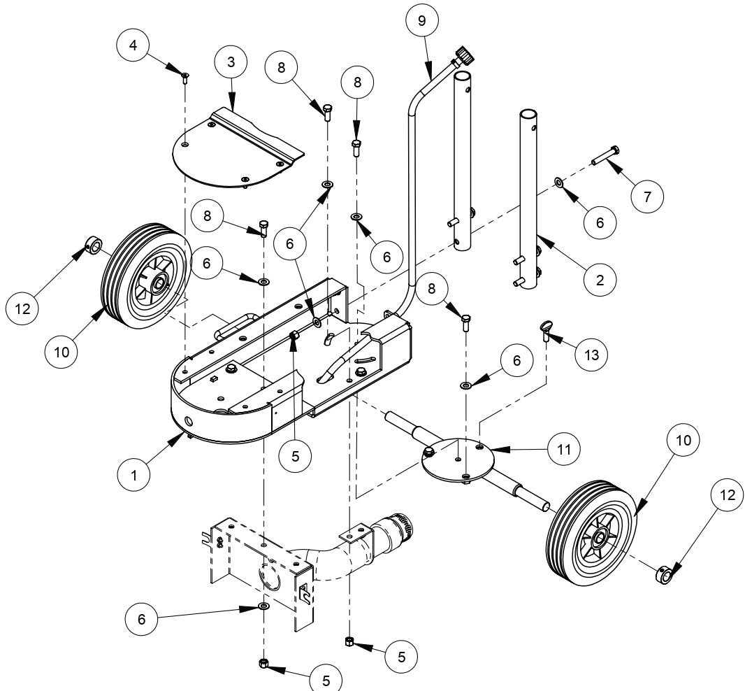 Frame Assembly Parts For CC80 Floor Grinders By Diamond Products