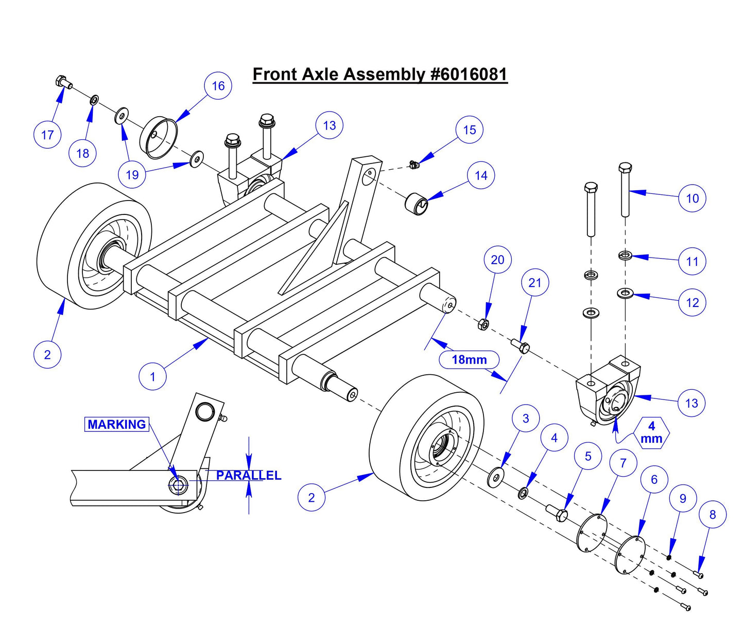 CC9074DK Front Axle Assembly