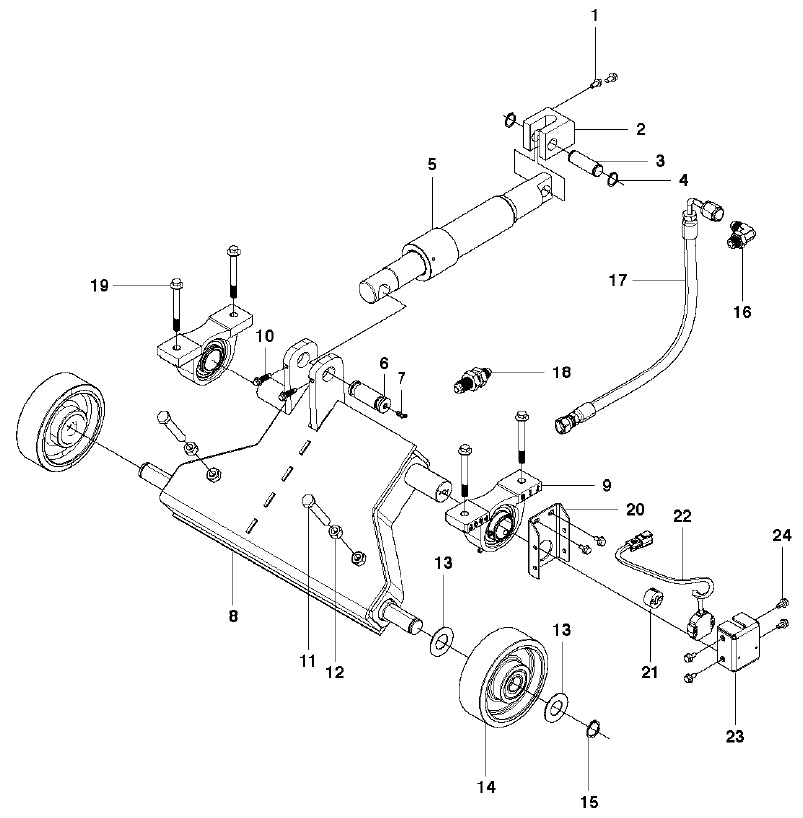 FS5000 Front Axle Assembly Parts by Husqvarna