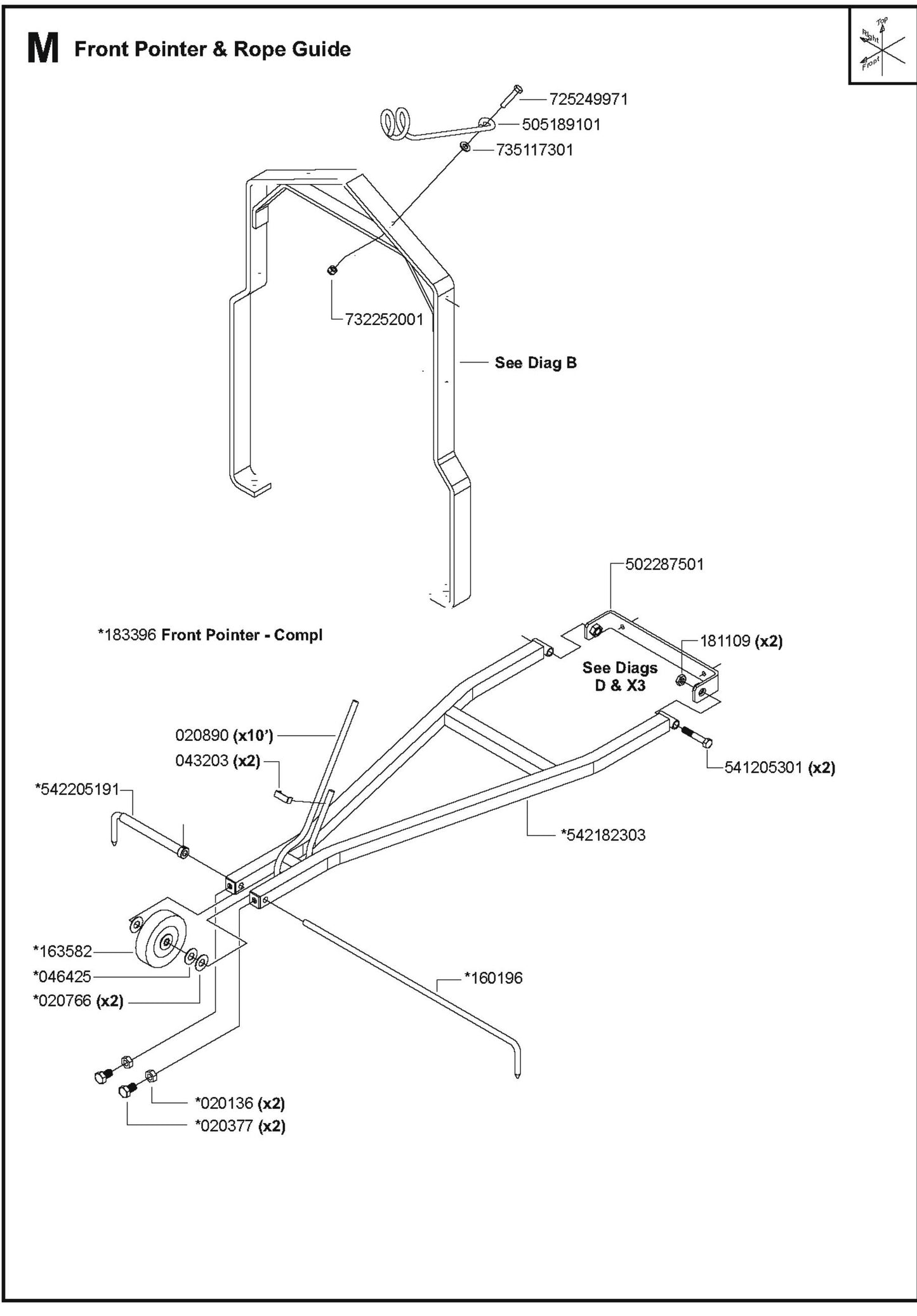 Front Pointer And Rope Guide Parts For FS6800D By Husqvarna