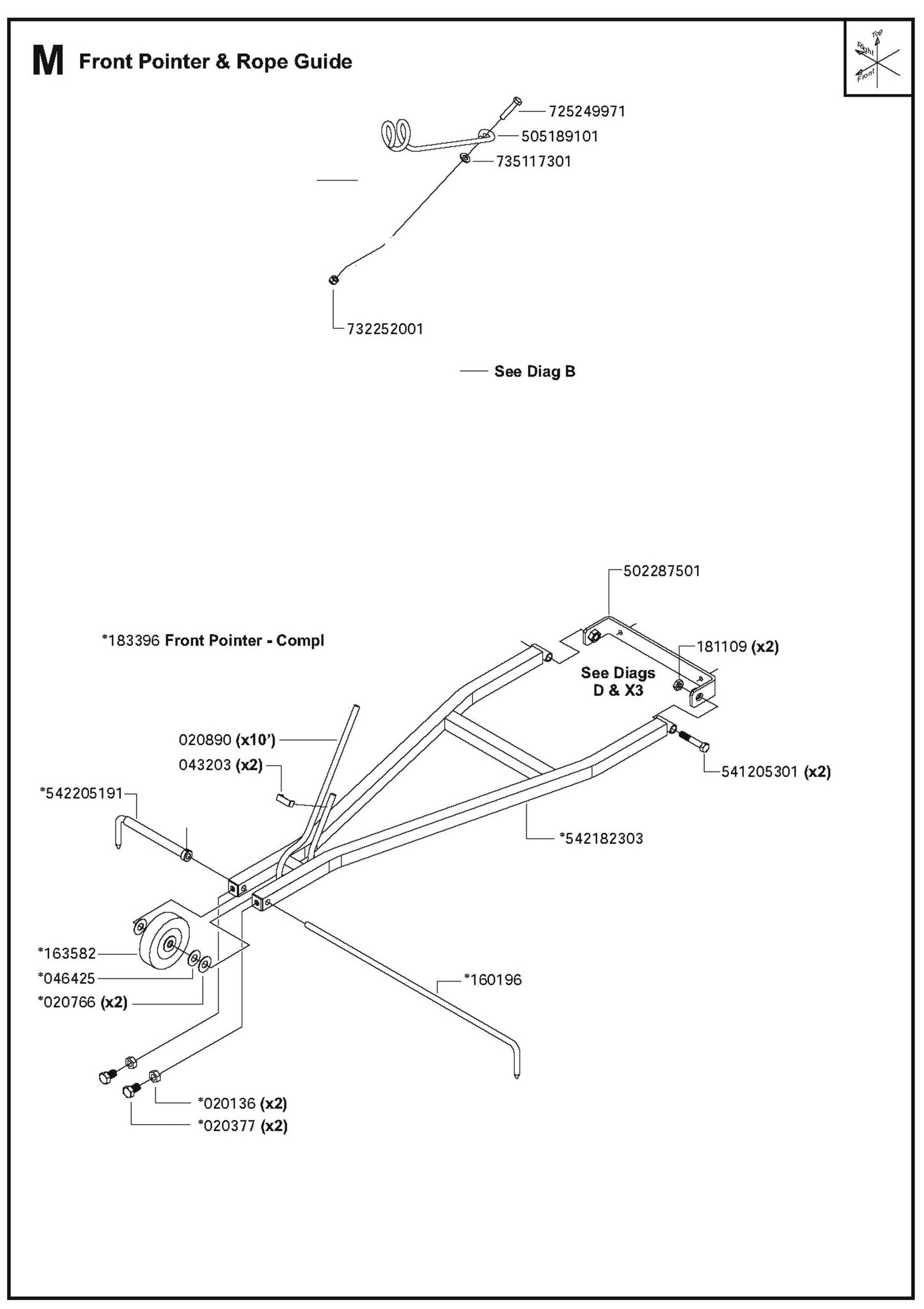 Front Pointer And Rope Guide Parts For FS6600D By Husqvarna