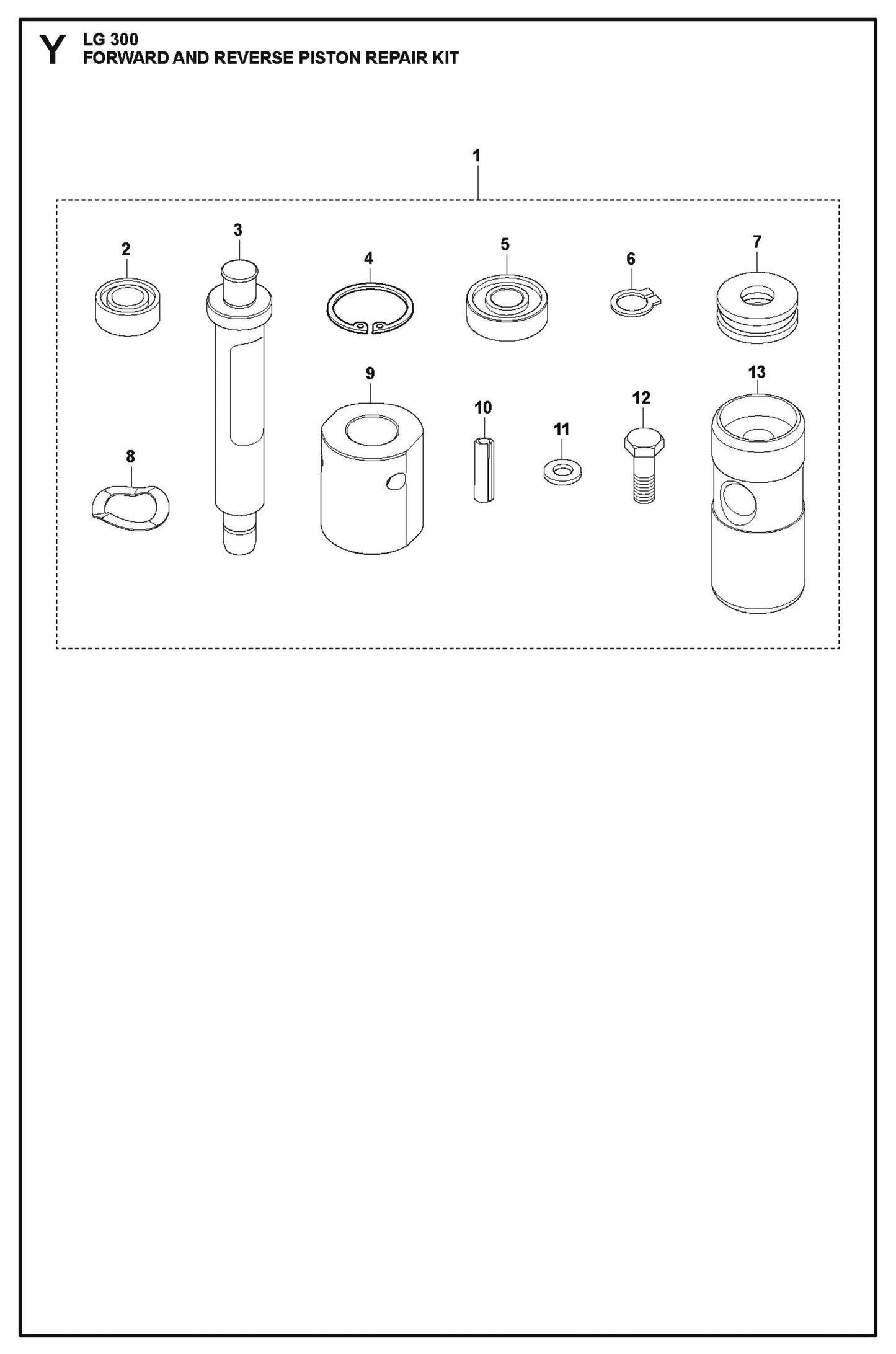 Forward and Reverse Piston Repair Kit Parts For LG 300 Diesel By Husqvarna