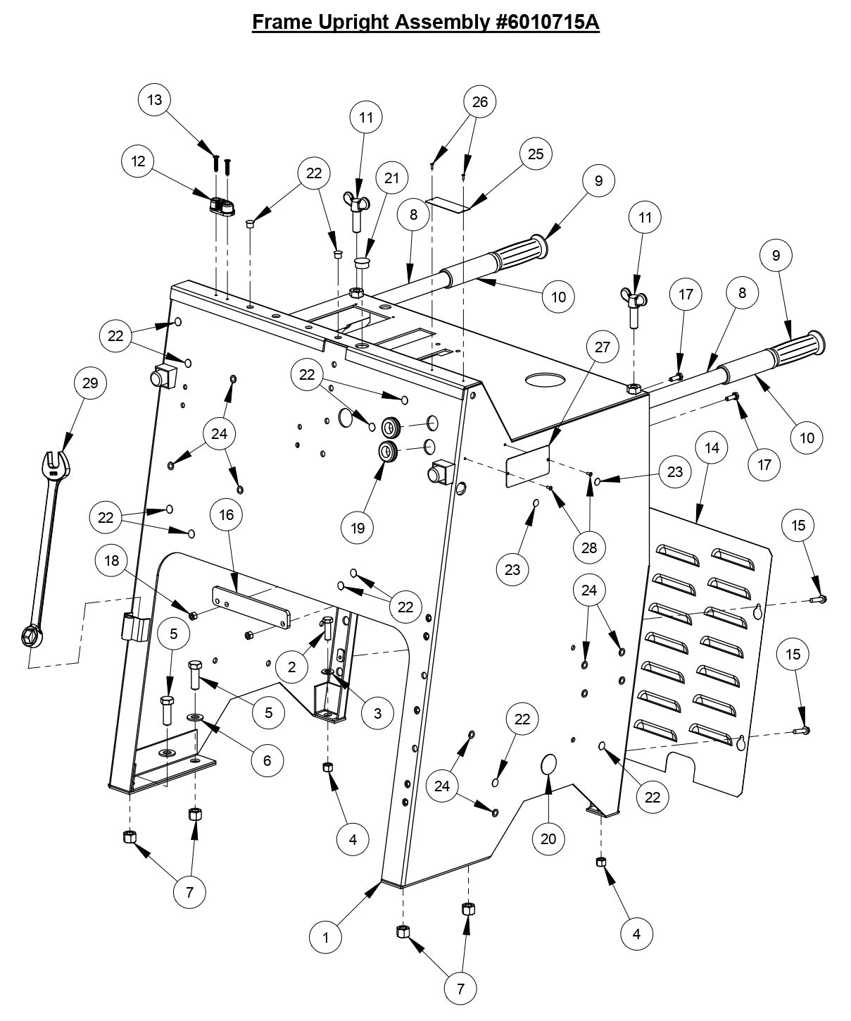 CC6540E Frame Upright Assembly