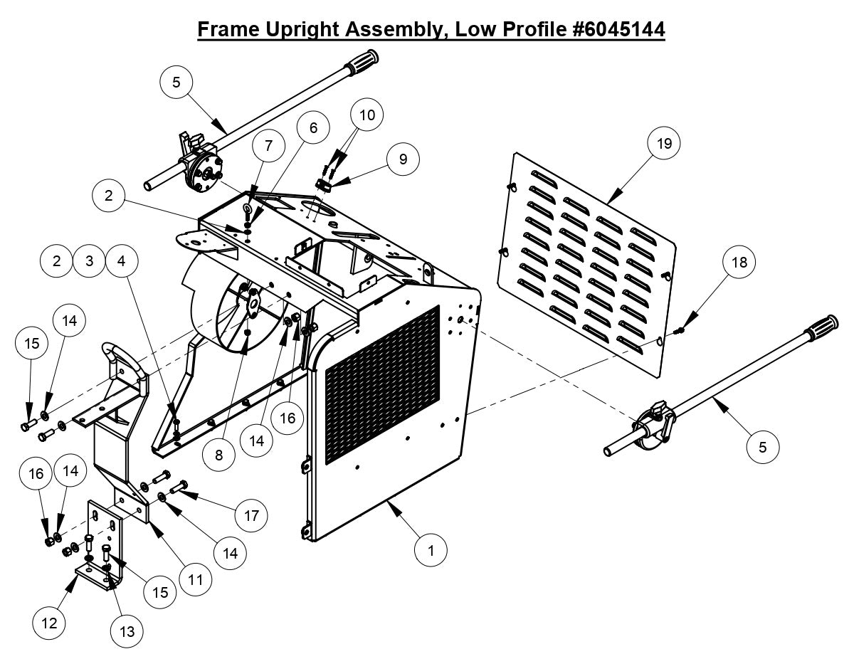 CC4144D Frame Upright Assembly, Low Profile