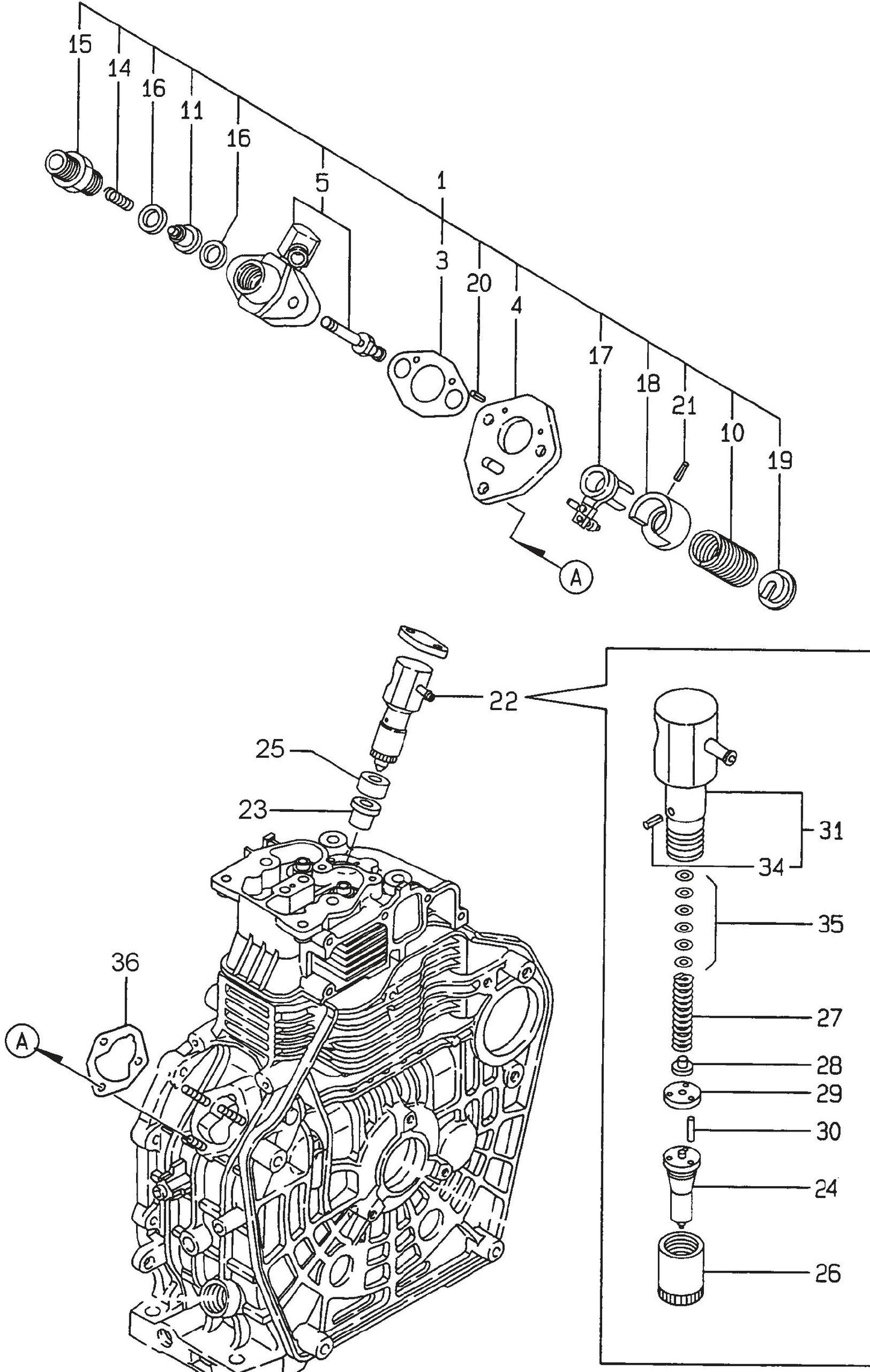 MVH402DSB YANMAR L100EE-DEVMK1 Fuel Injection Pump Assembly Parts