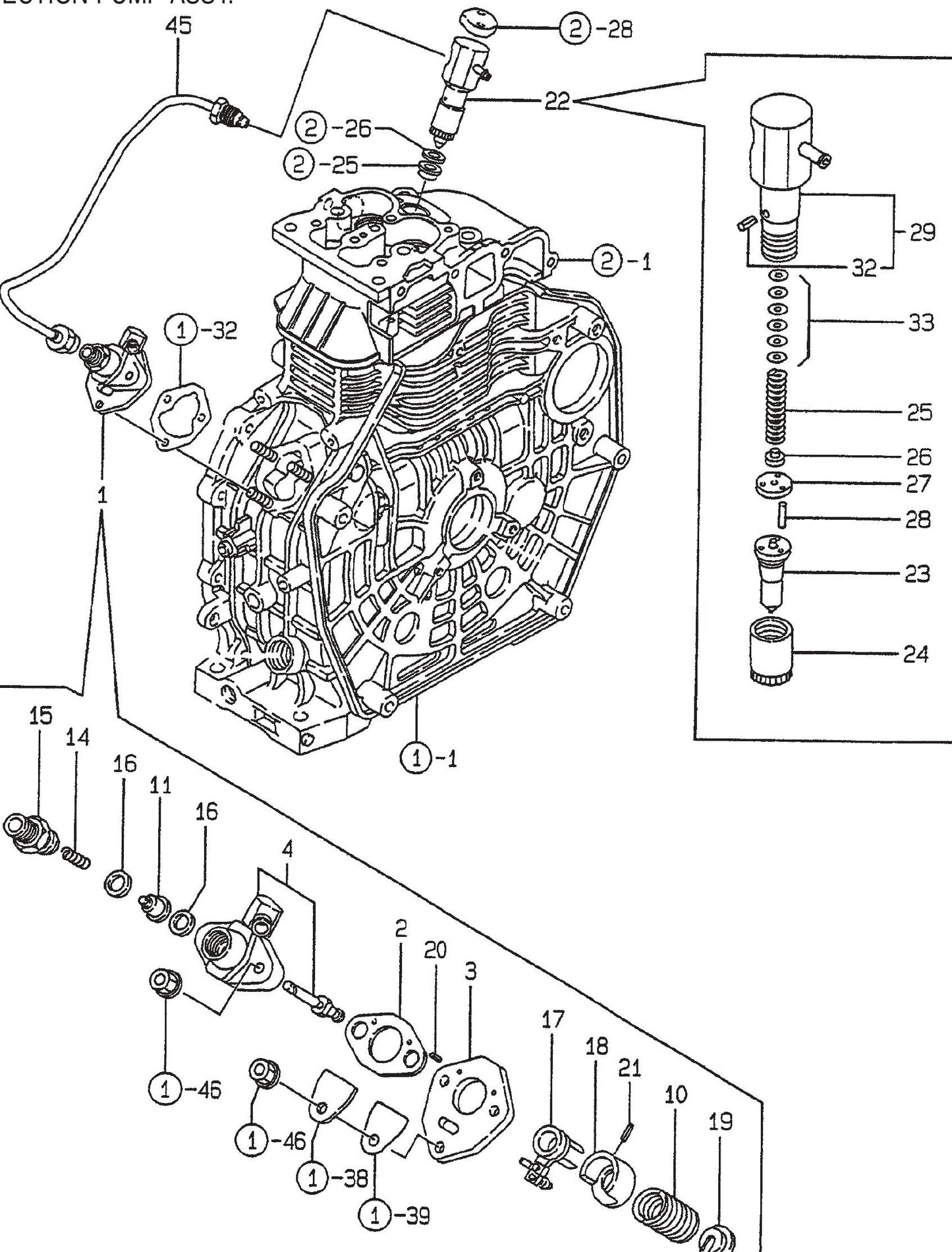 MVH306D Yanmar L-70EE Fuel Injection Pump Assembly Parts
