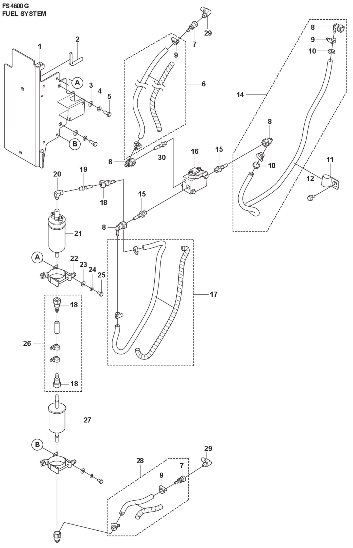 Fuel System Parts For FS4600 G by Husqvarna