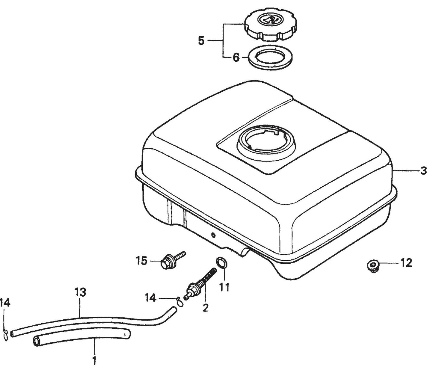 MQ QP204H HONDA GX120K1PX2/GX120U1PX2 Engine Fuel Tank Assembly Parts By Multiquip