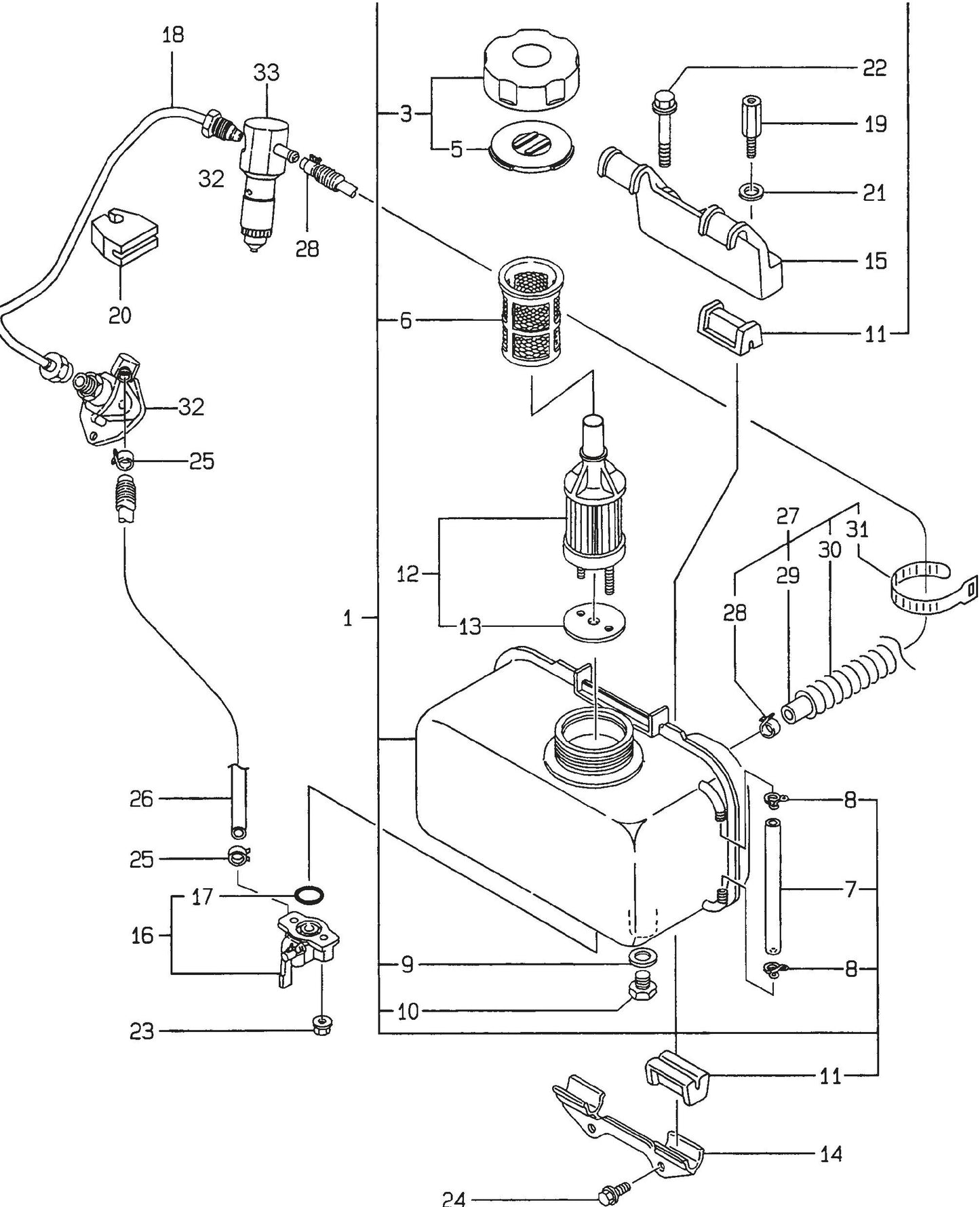 MVH402DSB YANMAR L100EE-DEVMK1 Fuel Tank And Fuel Pipe Assembly Parts