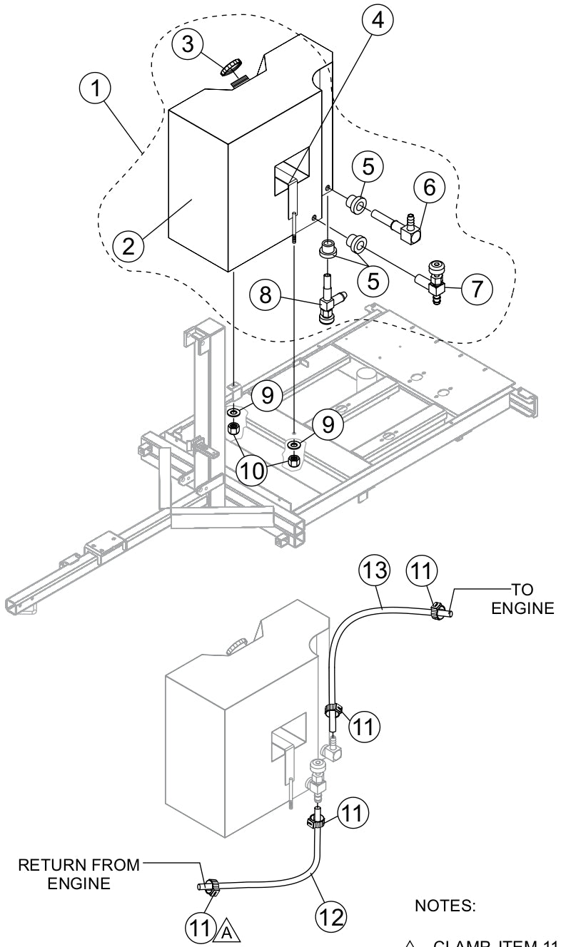 Fuel Tank Assembly Parts for LT12DAB Light Tower by Multiquip