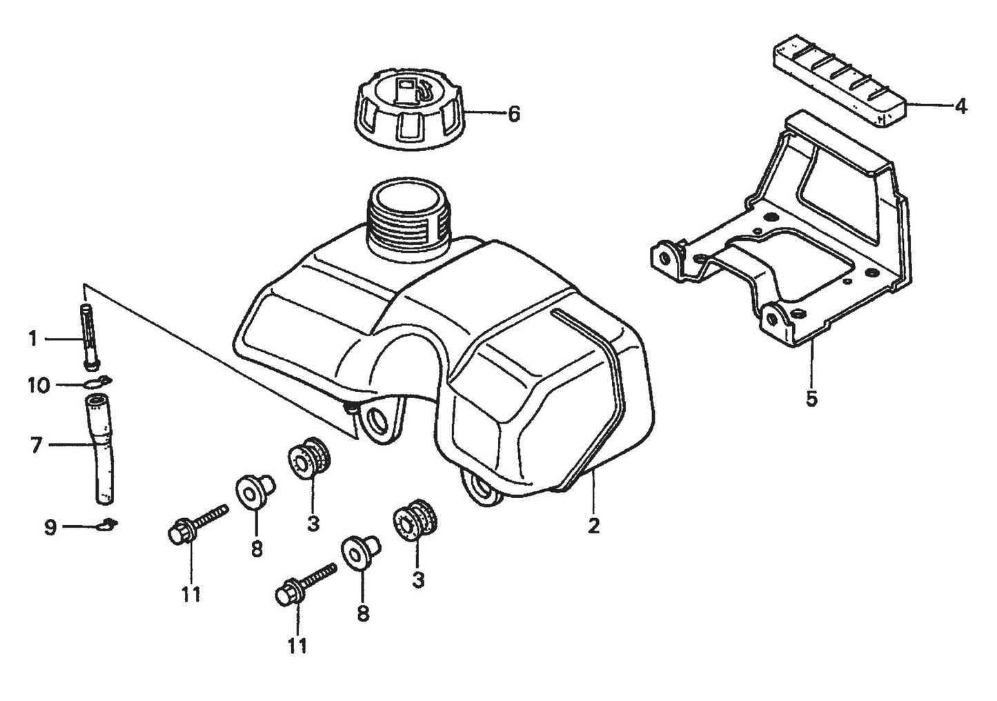 BP-25H Honda GXH50QXA Engine —Fuel Tank Assembly Parts By Multiquip