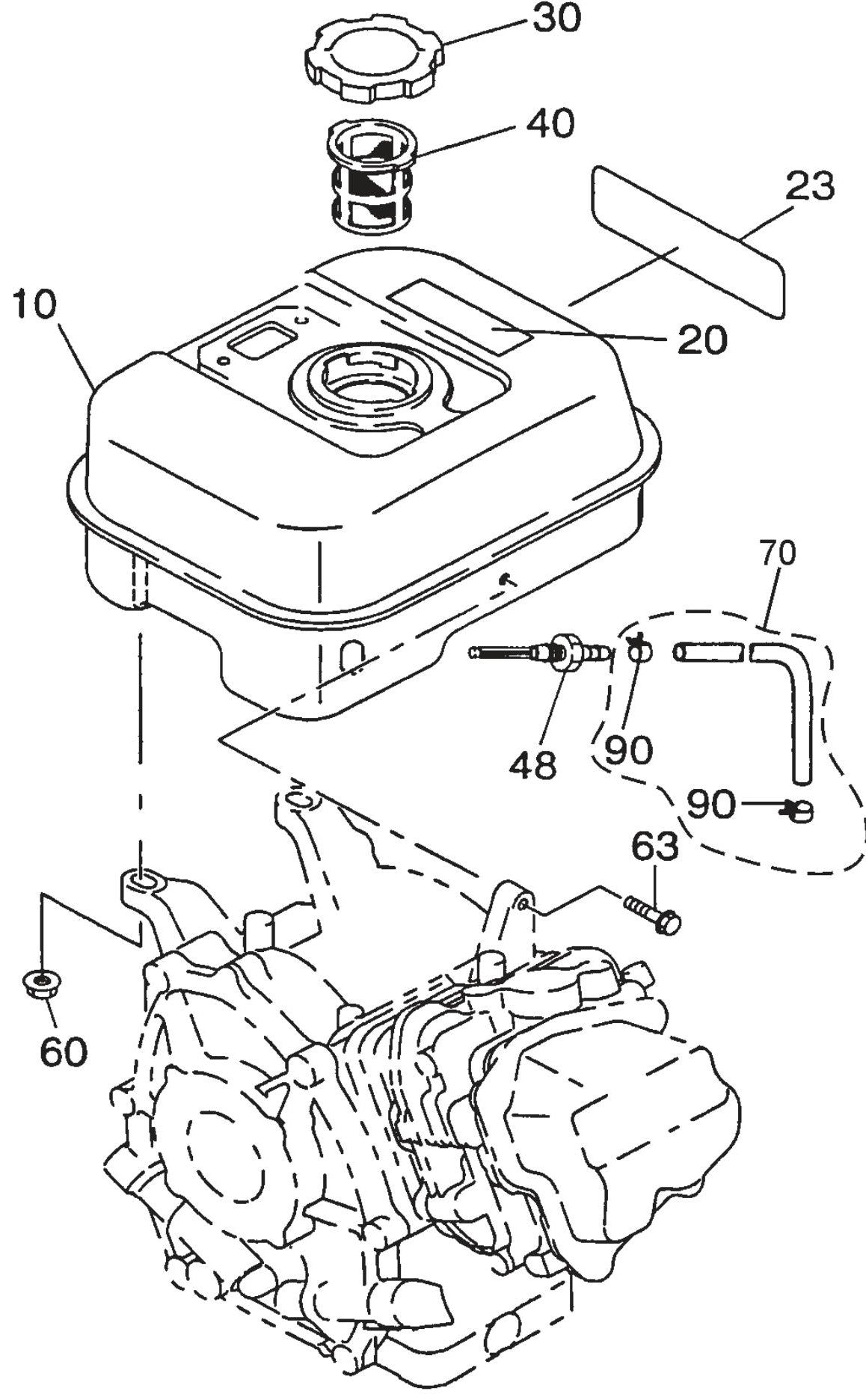 MQ QP2E ROBIN EX130D51111 ENGINE Fuel Tank Assembly Parts By Multiquip