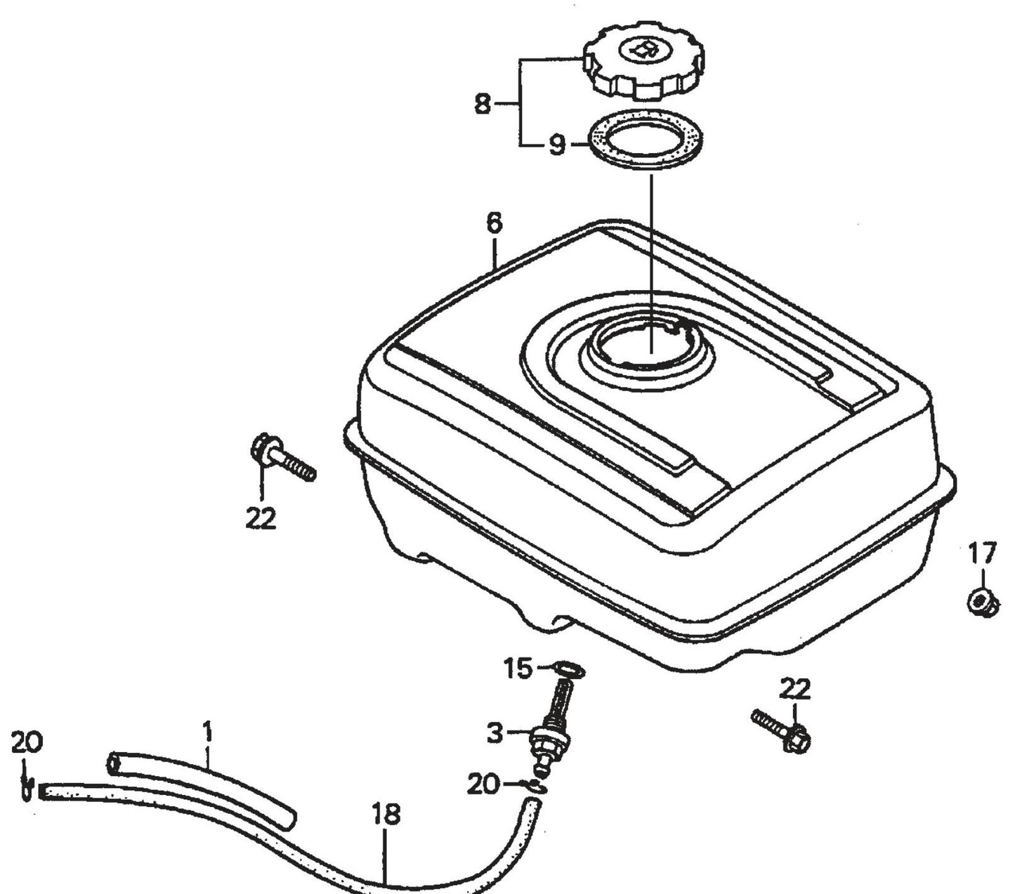 Honda GX390K1QWT2 Engine Fuel Tank Assembly Parts For SP2 13H20 S13H20 S20H20 By Multiquip