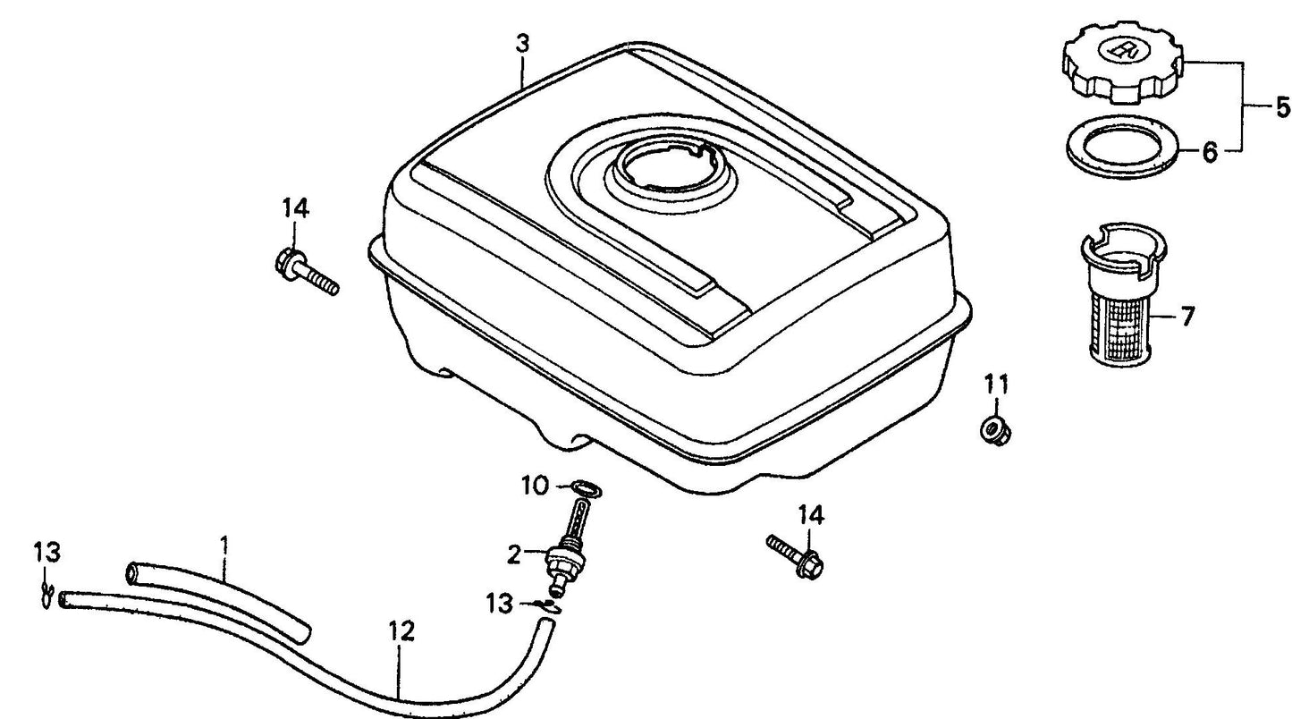 QP40TH HONDA GX340K1QA2 Engine Fuel Tank Assembly Parts By Multiquip