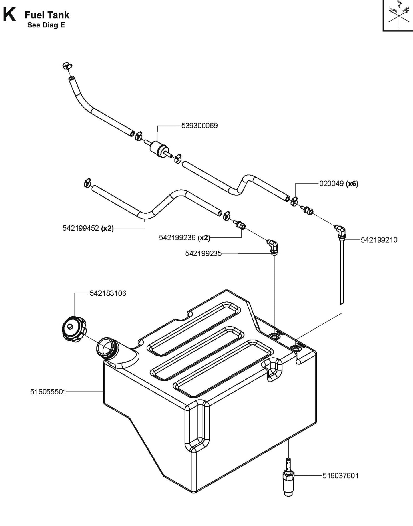 Fuel Tank Parts For FS6800D By Husqvarna