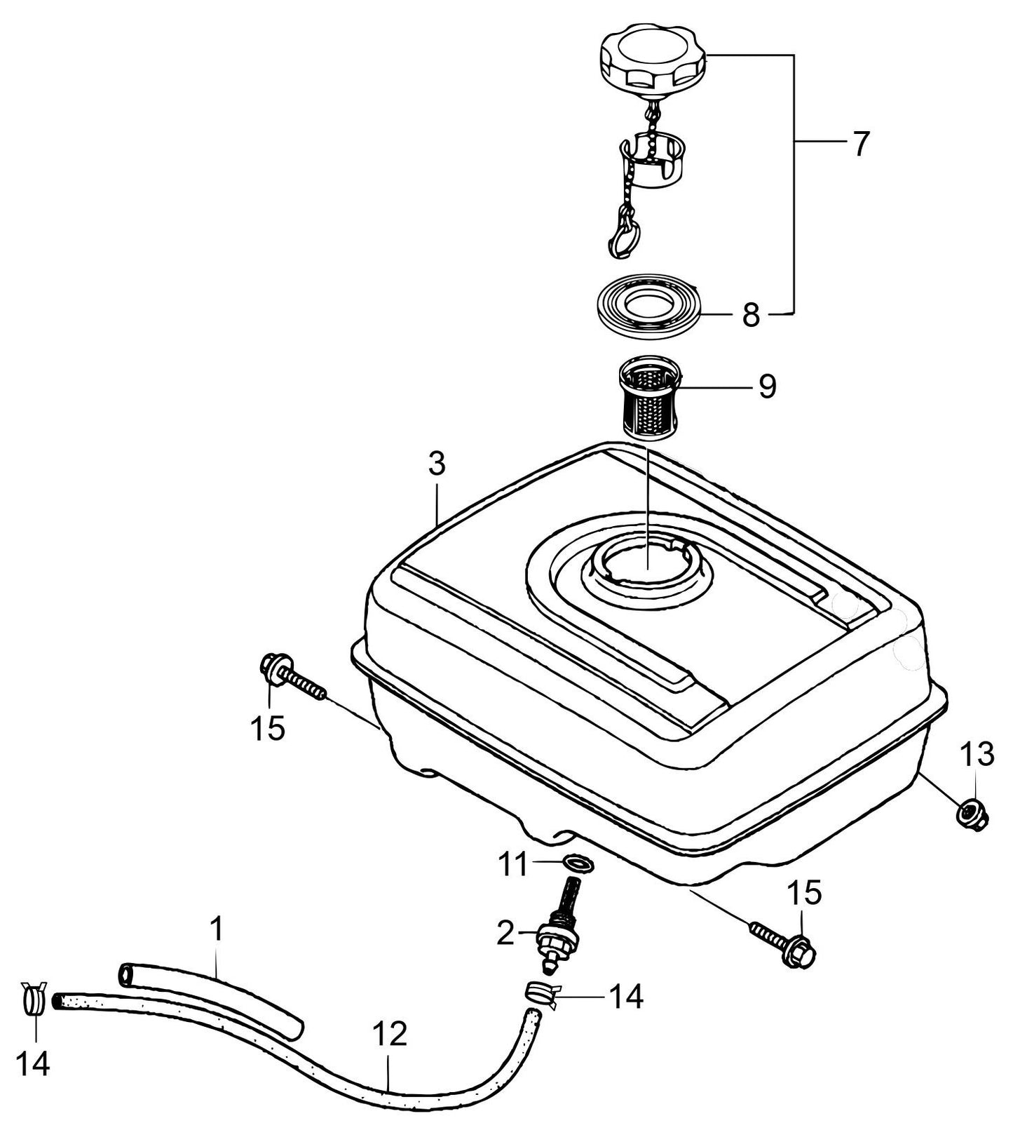 MVH208GH Honda GX240UT2SMXC/GX270UT2SCM Engine Fuel Tank Assembly Parts
