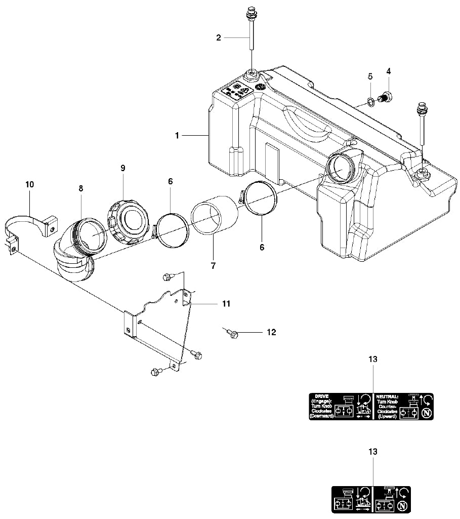 FS5000 Fuel Tank Assembly Parts by Husqvarna