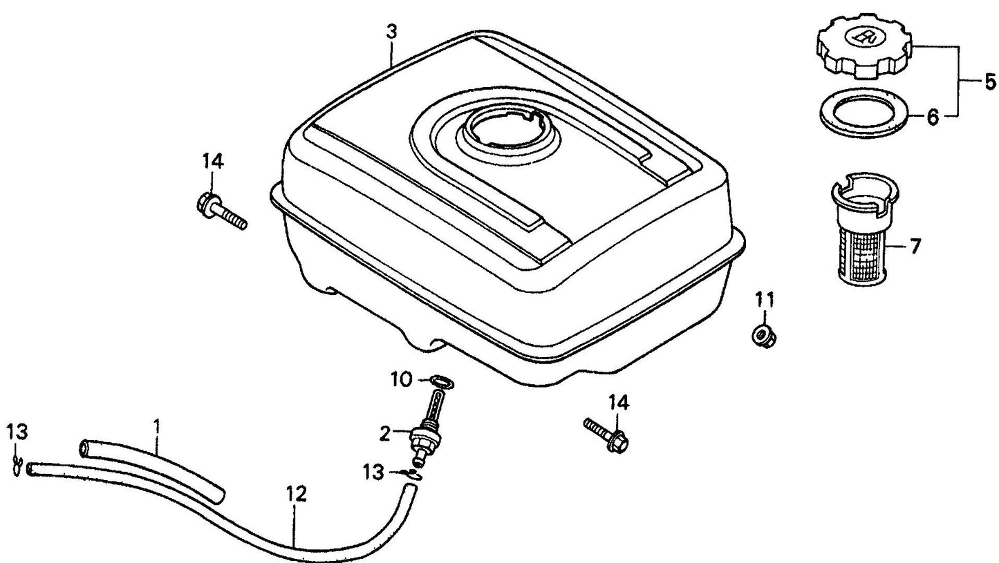 MVH304GHB Honda GX340K1SMX2 Fuel Tank Assembly Parts