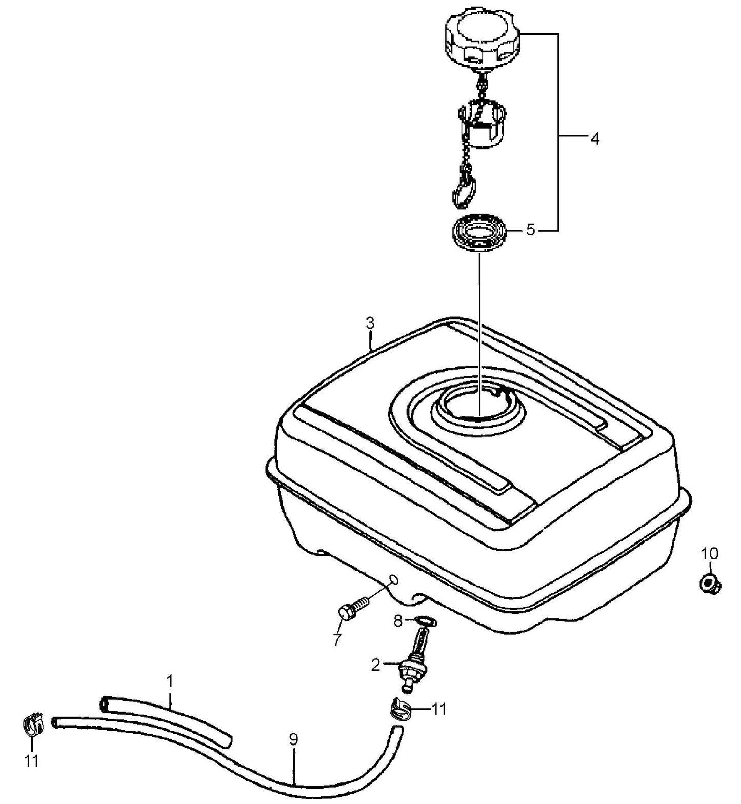 SP1G HONDA GX200UT2QXC9 Fuel Tank Assembly Parts