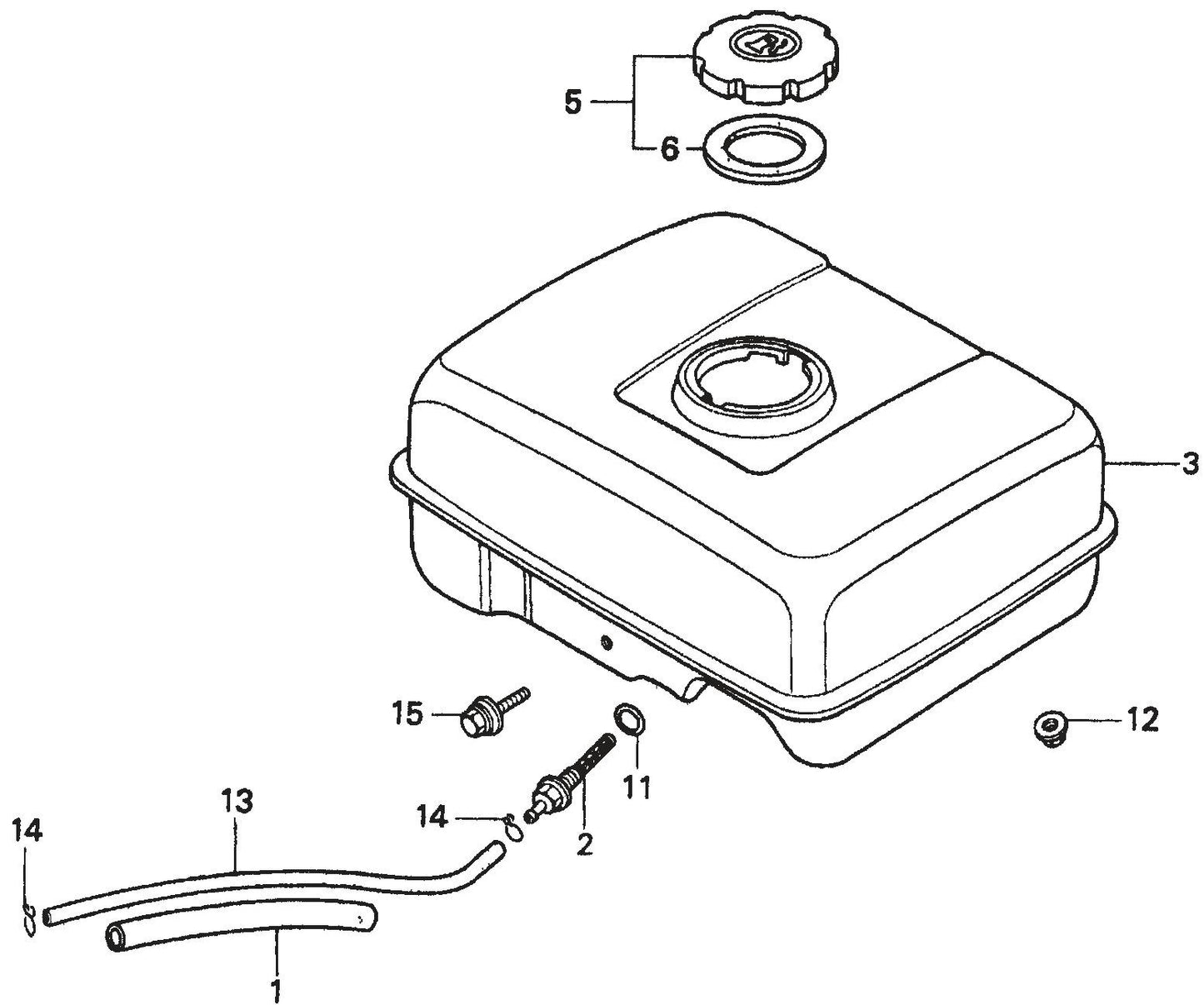 MQ MQD305 / MQD306 / MQD306HA HONDA GX120K1QX2 ENGINE Fuel Tank Assembly Parts By Multiquip