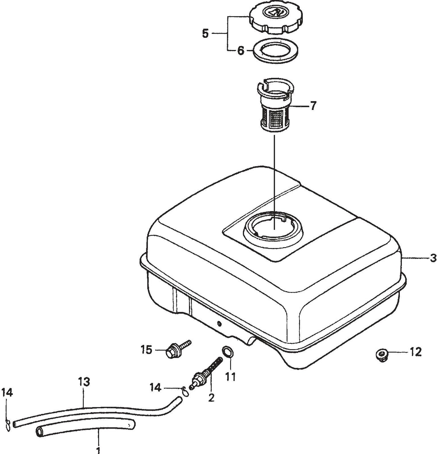 MVHR60HW HONDA GX120K1SM12 Fuel Tank Assembly Parts