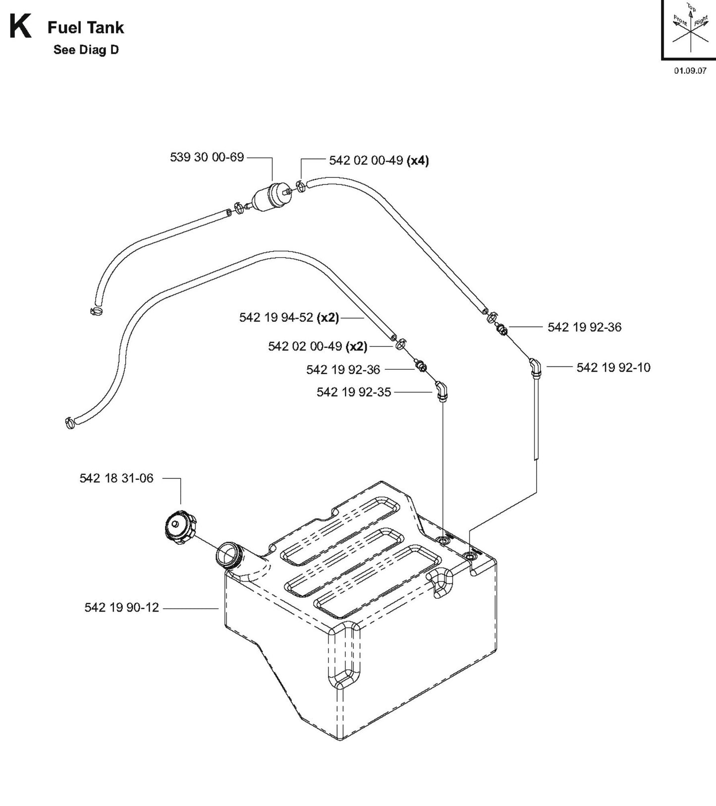 Fuel Tank Parts for FS8400 D By Husqvarna