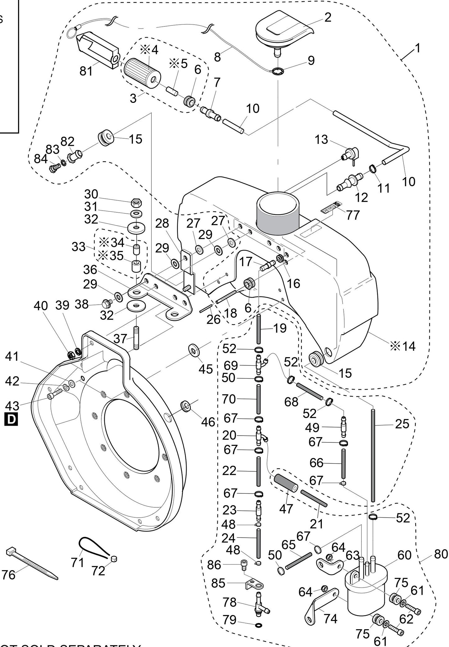 MVH408DZ HATZ 1B50 Engine Fuel Assembly Parts